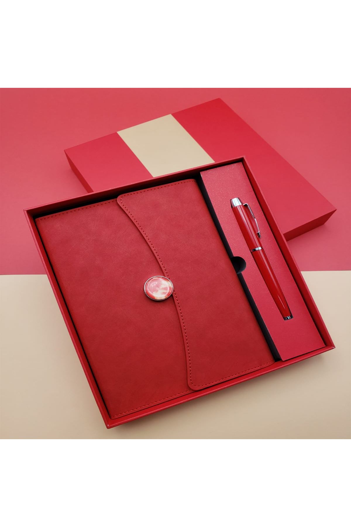 Promosyon Defter Kalem Seti Kırmızı Renk
