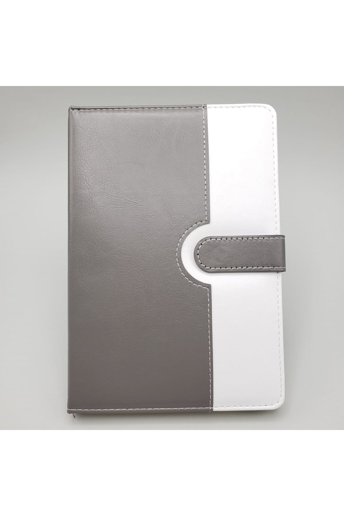 Tarihsiz Ajanda Defter Beyaz Gri Renk