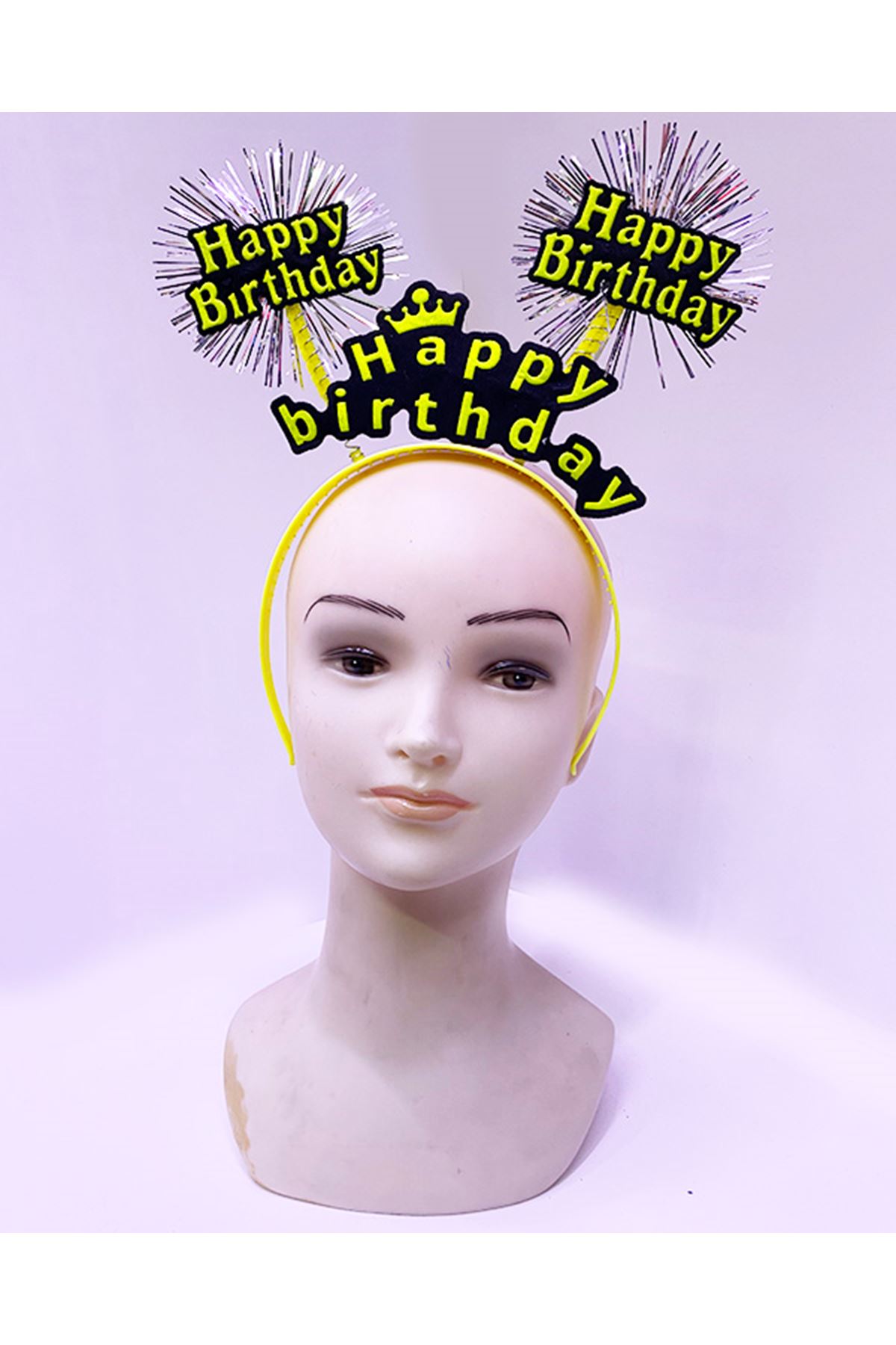 Happy Birthday Neon Sarı Tacı
