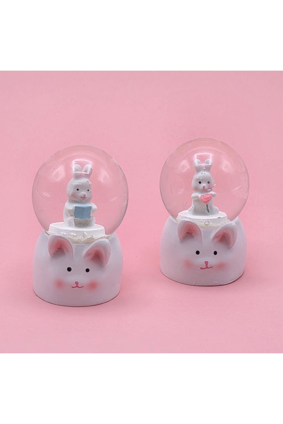 Mini Boy Tavşan Tasarımlı Işıklı Kar Küresi