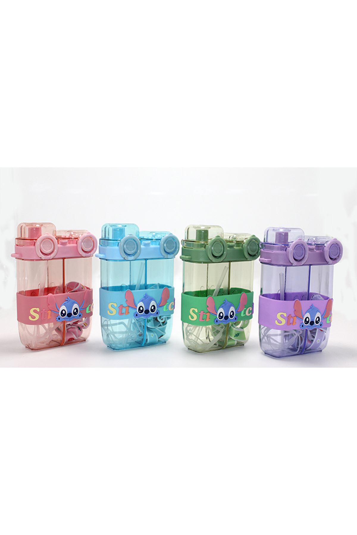 Stitch Çift Bölmeli Pipetli Suluk - Model 1