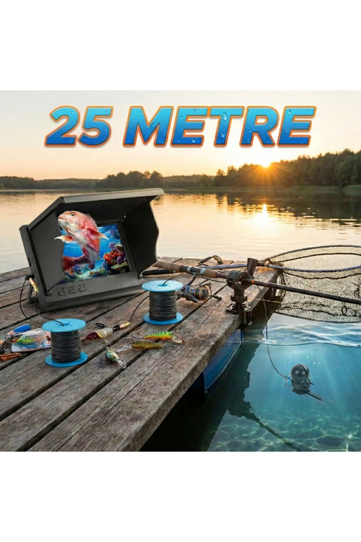 25 Metre Sualtı Balık Tutma Kamerası