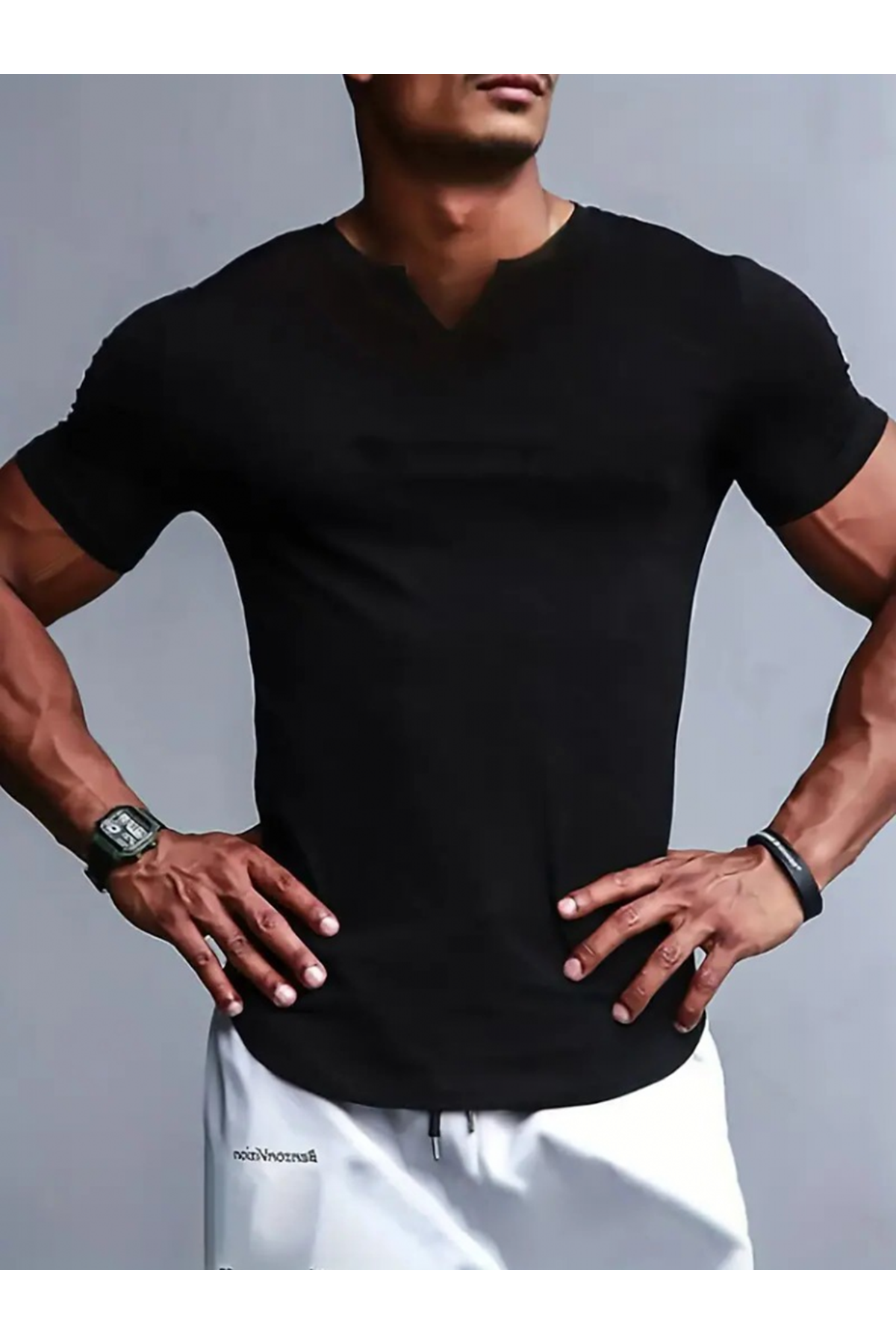 Erkek Kısa Kollu V Yaka Süprem T-shirt