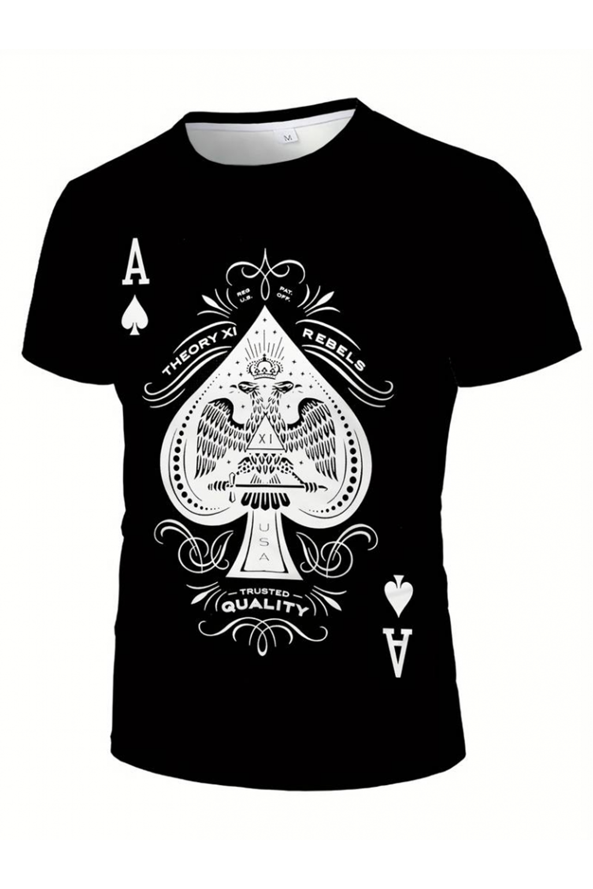 Erkekkısa Kollu Yuvarlak Yaka Desenli Viskon T-shirt