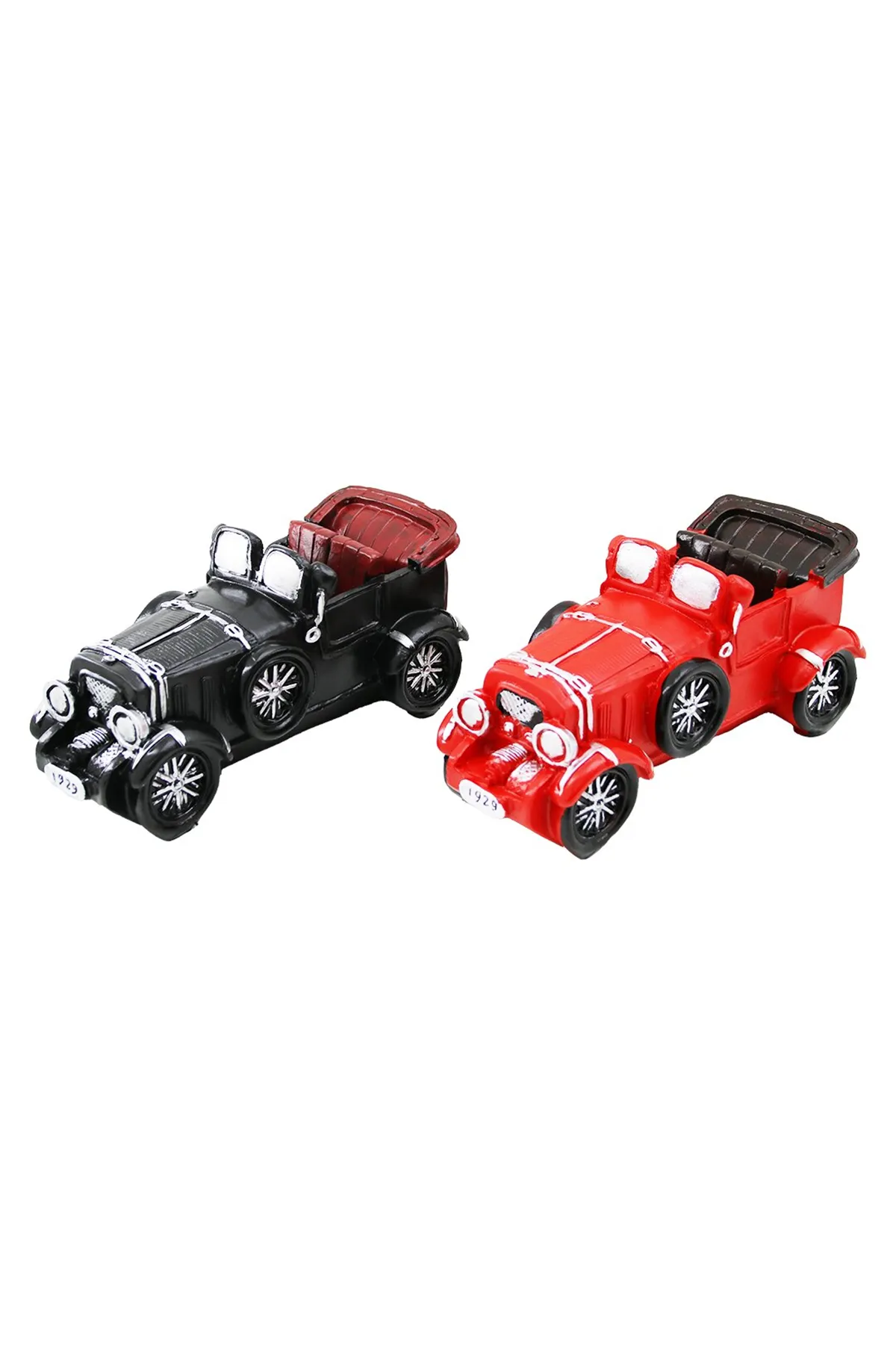 Retro Çizgili Klasik Araba Tasarımlı Biblo Kumbara - Vintage Model