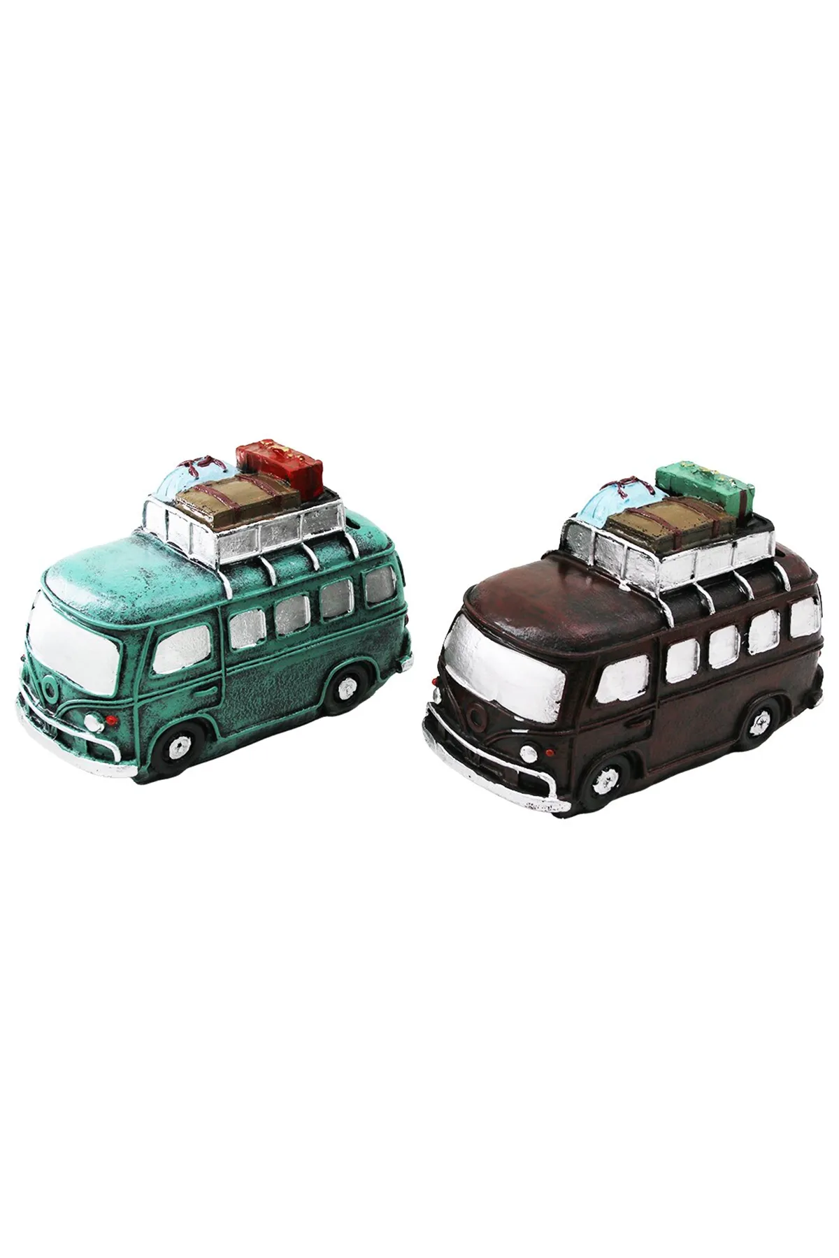 Nostaljik Otobüs Tasarımlı Biblo Kumbara - Dekoratif Model - Reçine