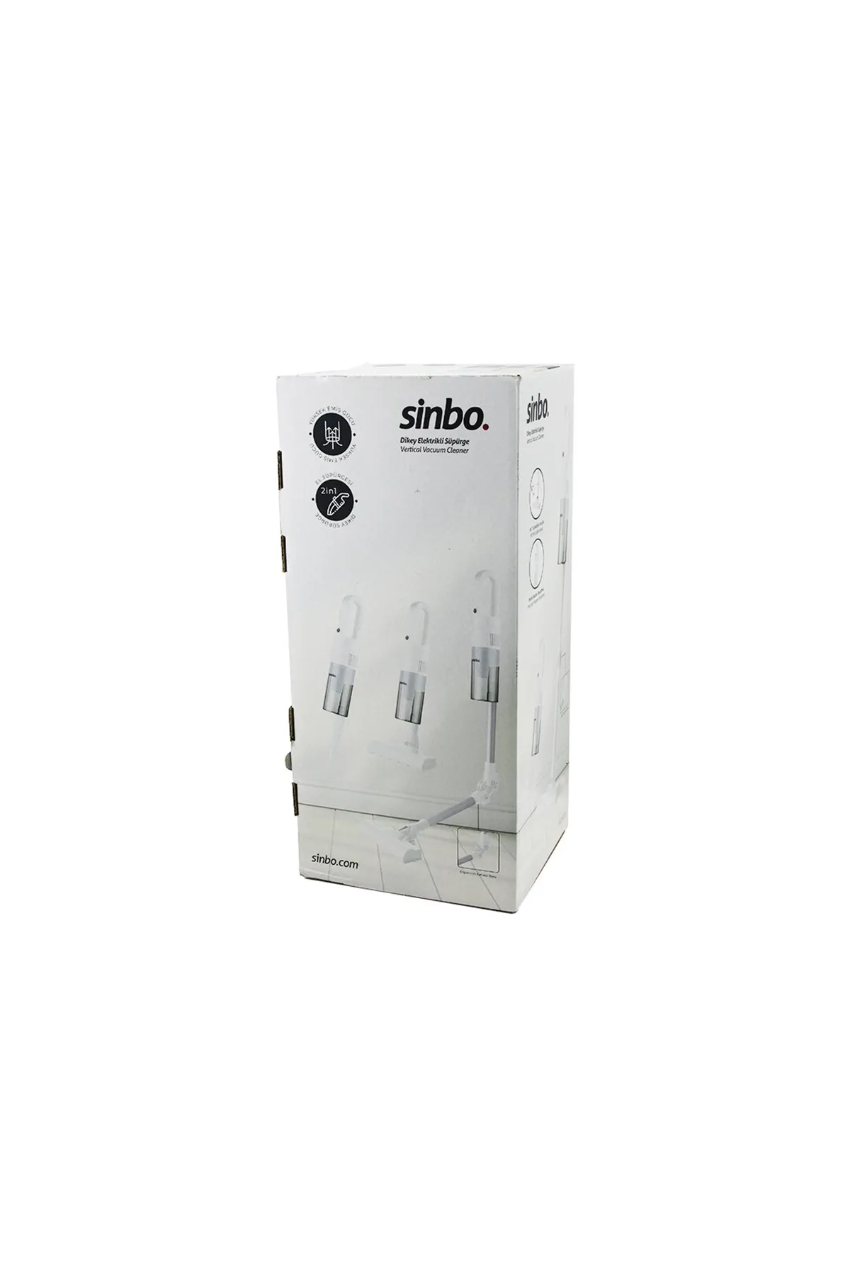 Sinbo Dikey Elektrikli Süpürge - Beyaz - 500W - Ergonomik Tasarım