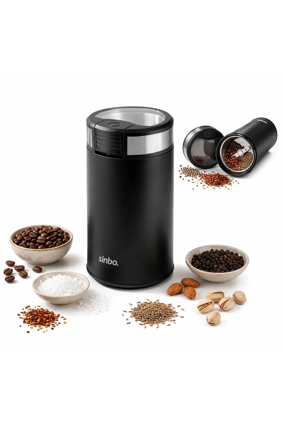 Sinbo Kahve ve Baharat Öğütücü Makine - 50 gr Çelik Hazne - 2 Bıçaklı