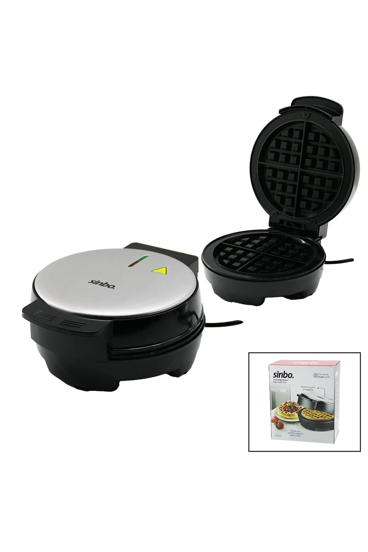 Sinbo Belçika Waffle Makinesi - 4 Waffle Kapasiteli - Yapışmaz Plaka