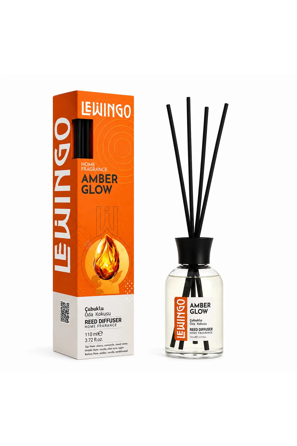 Amber Glow Bambu Çubuklu Oda Kokusu - 110 ml - Cam Şişe