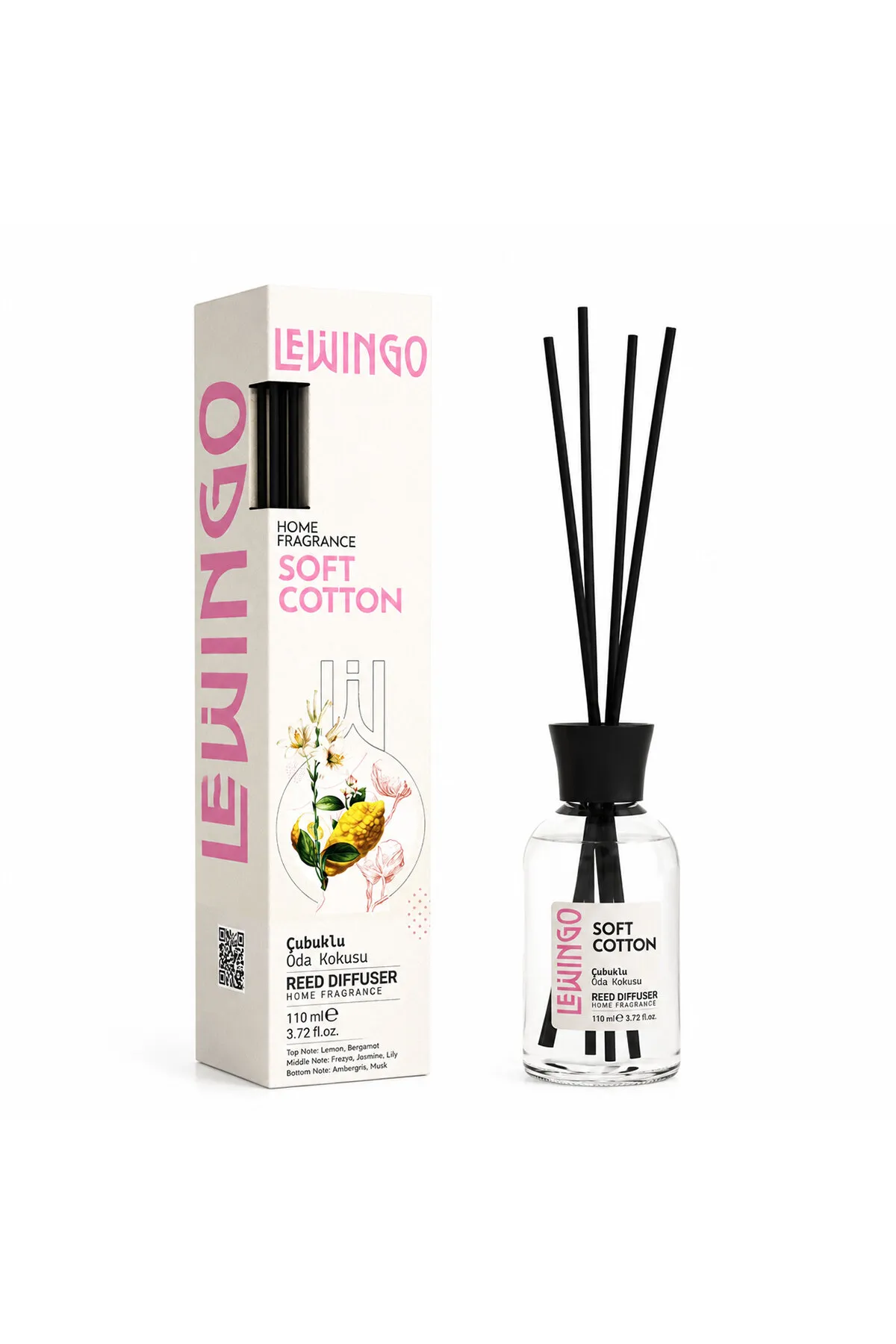 Soft Cotton Bambu Çubuklu Oda Kokusu - 110 ml - Cam Şişe