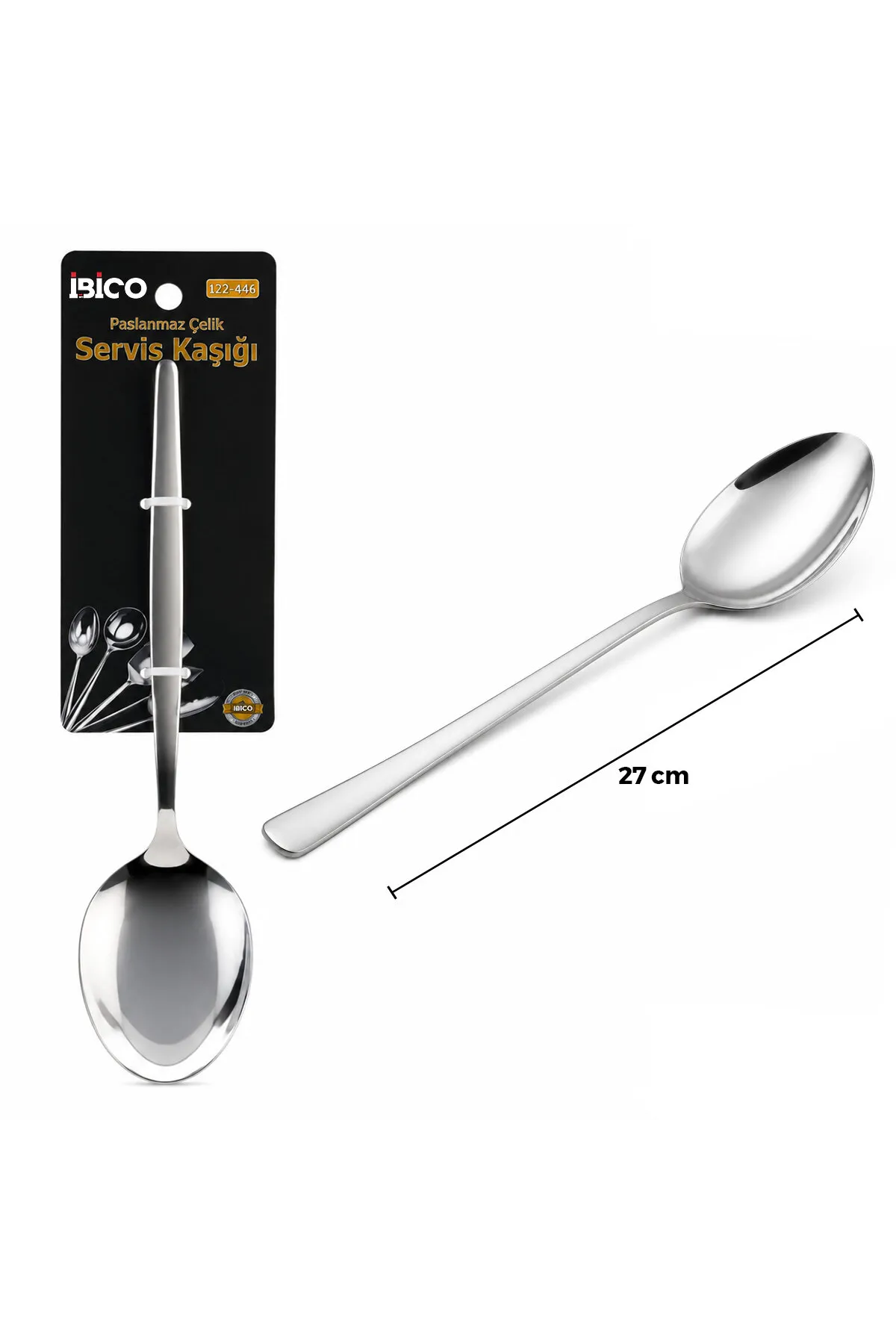 Metal Servis Kaşığı - Krom Renk - 27 cm