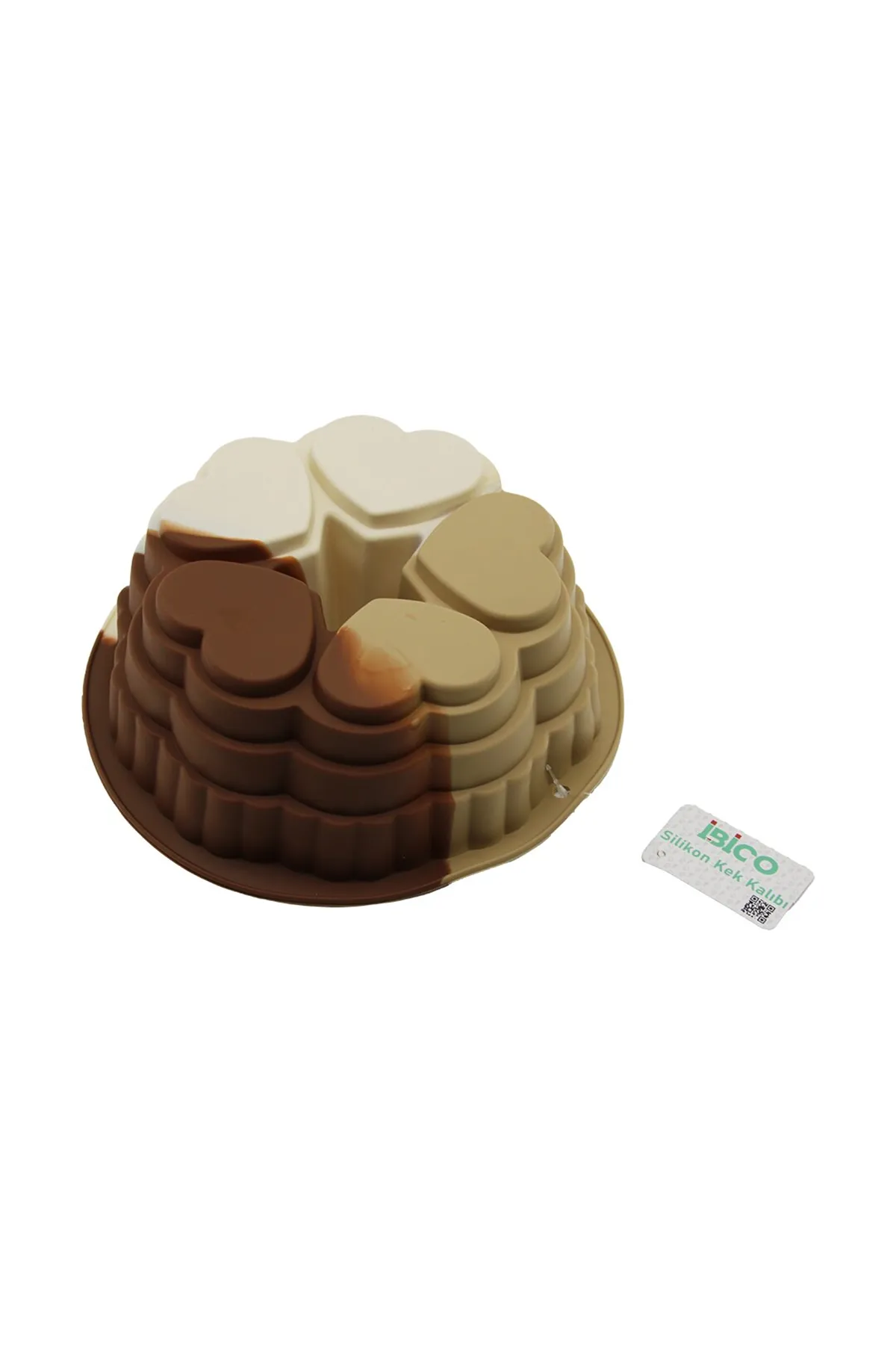 5 Dilim Kalp Tasarımlı Kek Kalıbı - Silikon - 9 cm Derinlik