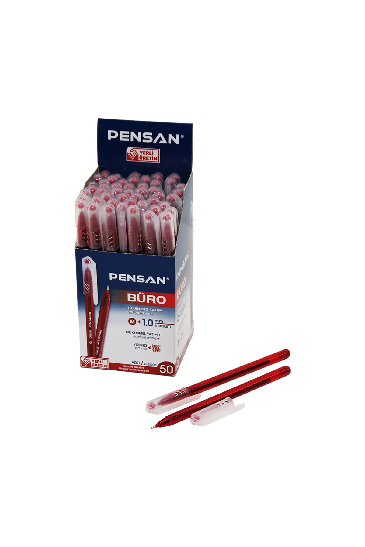 Tükenmez Kalem - Kırmızı Renk - 1.0 mm Medium Uç