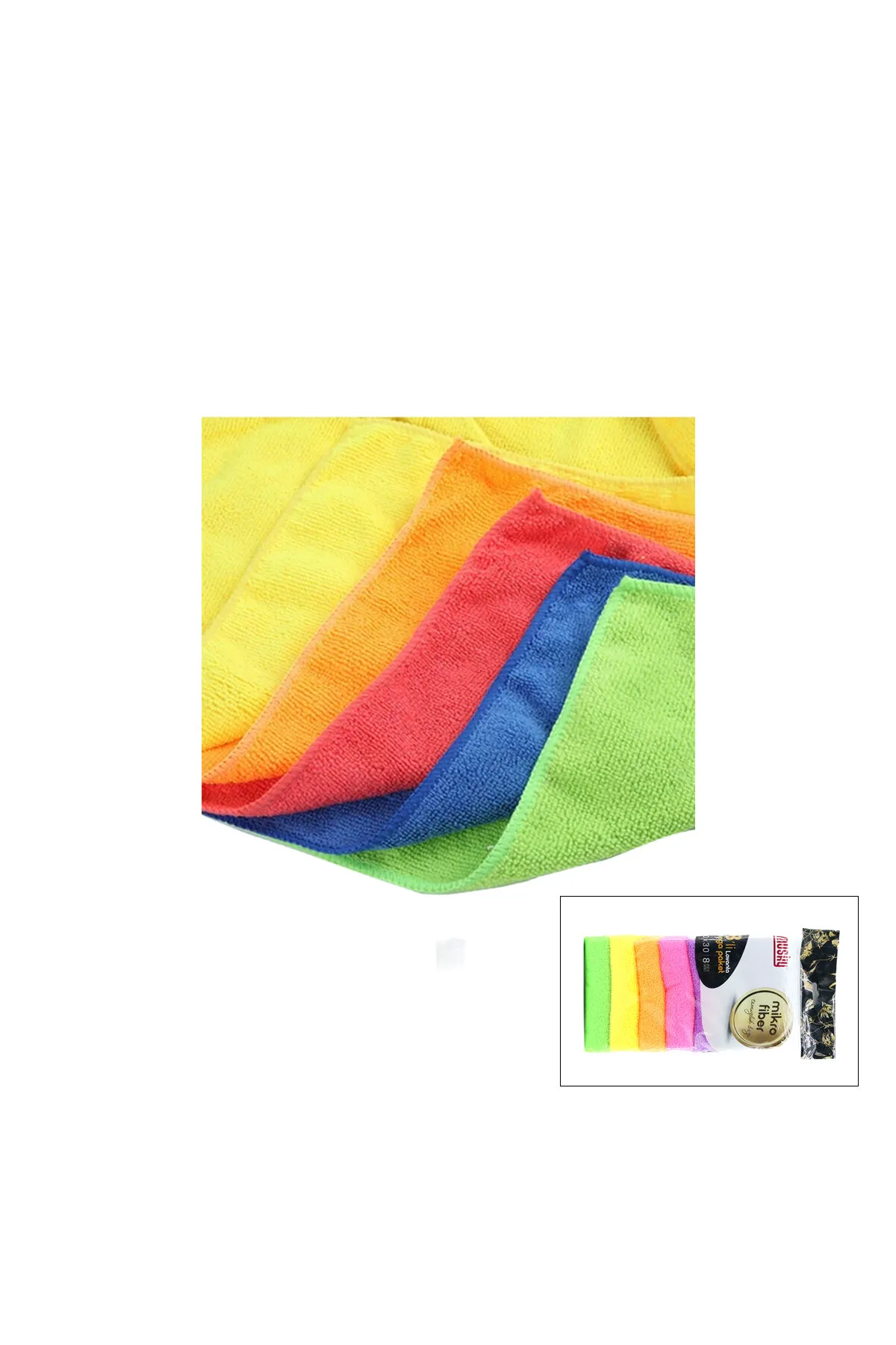 8'li Mikrofiber Temizlik Bezi Seti - Renkli - Leke Bırakmaz
