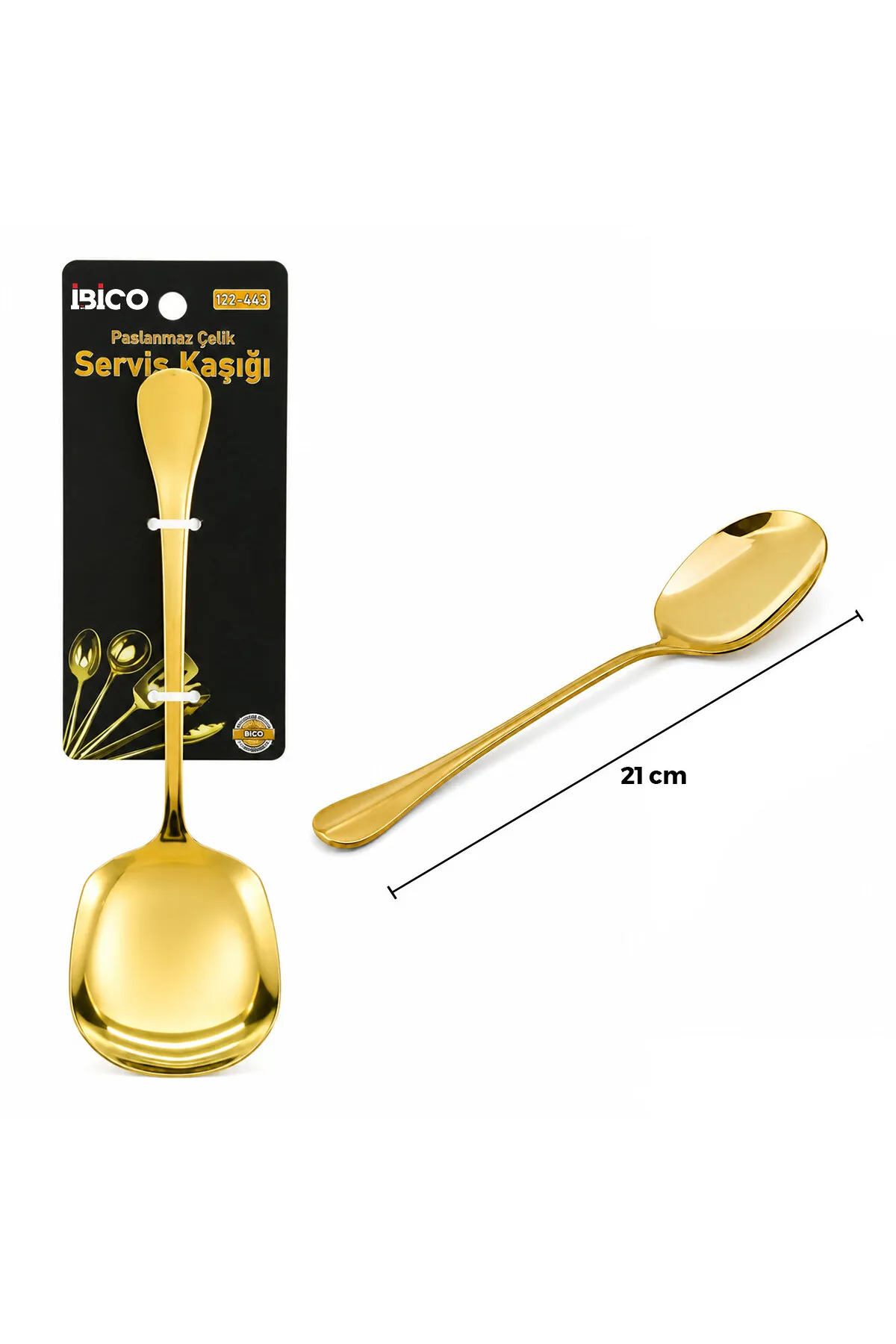 Metal Servis Kaşığı - 21 cm - Gold Renk