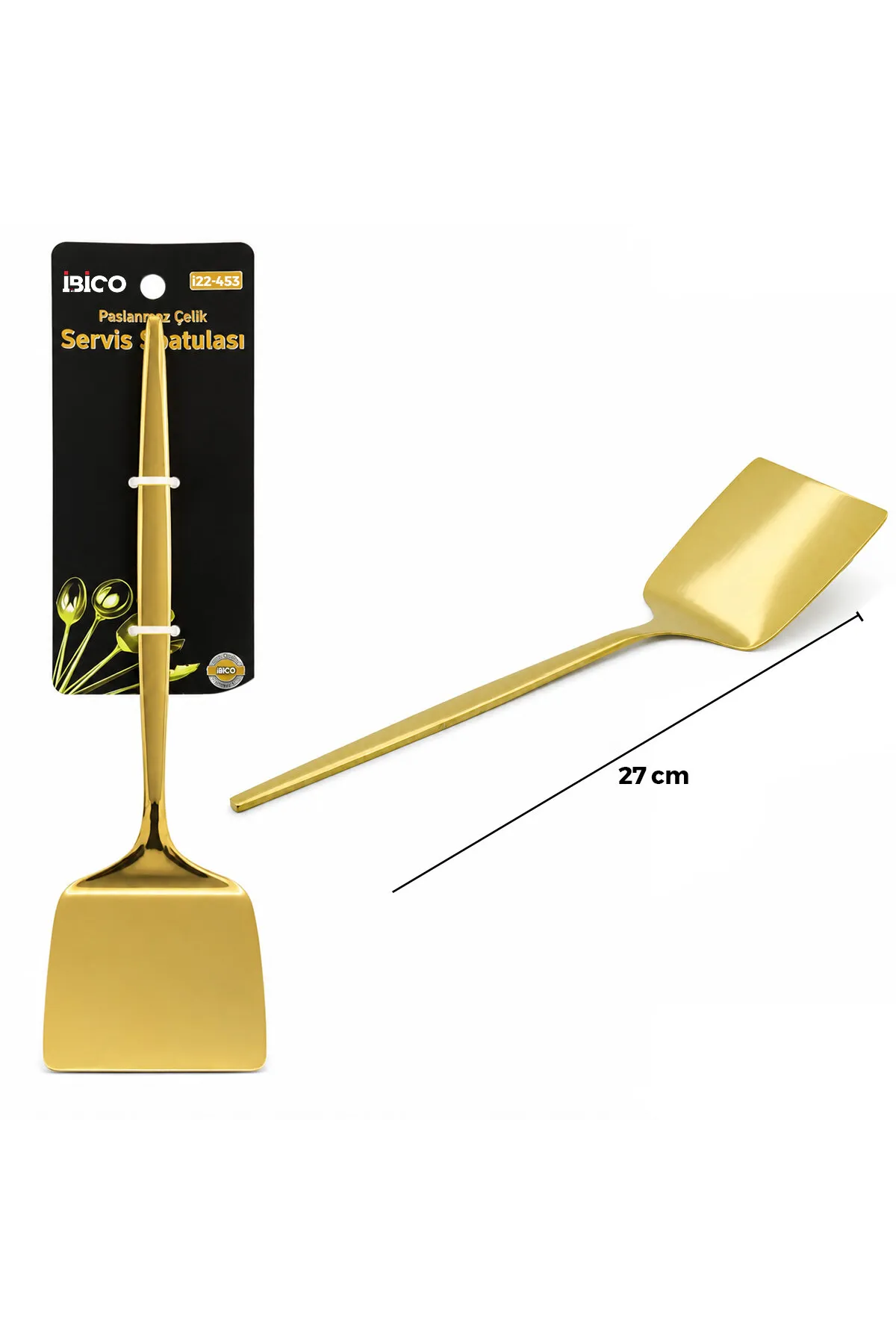 Metal Servis Spatulası - Gold Renk - 27 cm