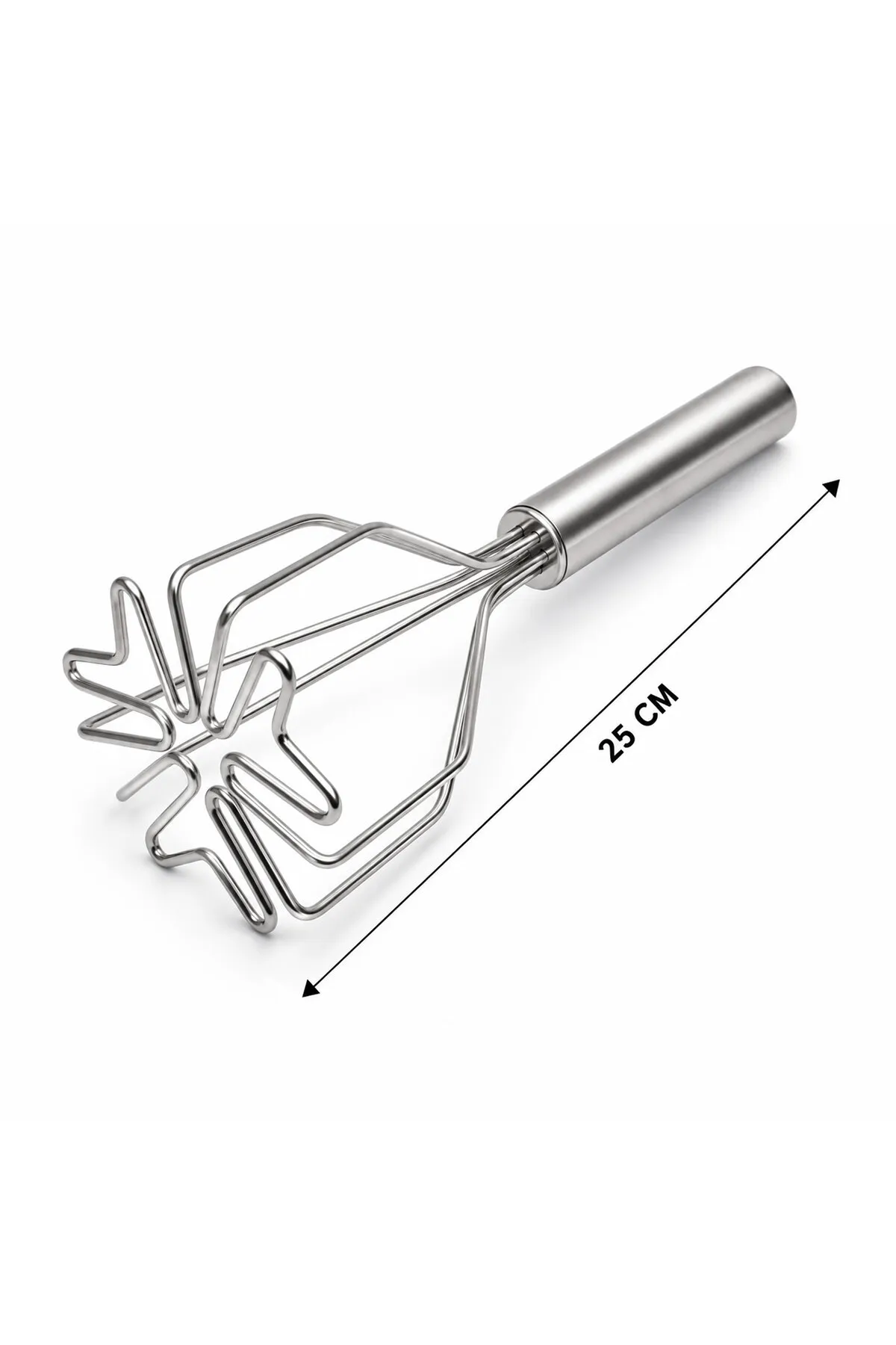 Patates Ezici - Kalp Şekilli - Paslanmaz Çelik - 26 cm Uzunluk