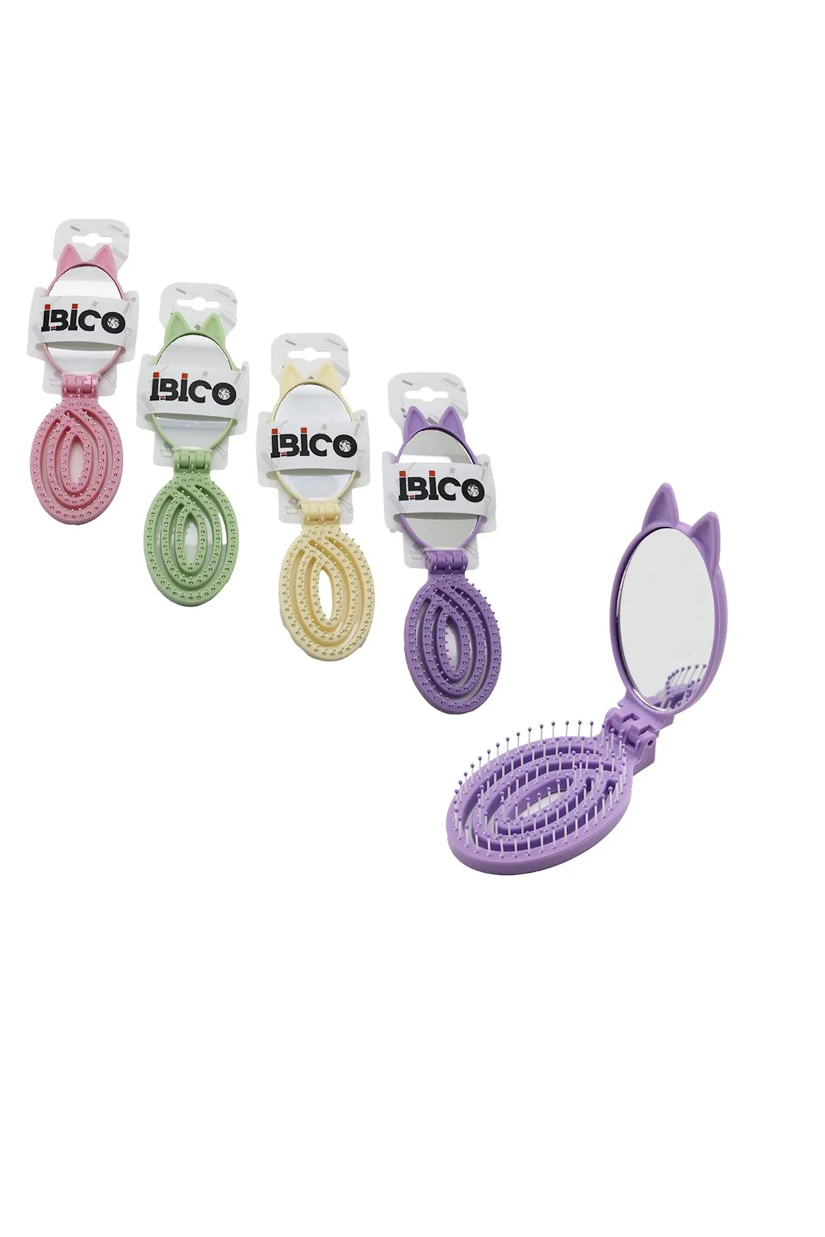 Aynalı Çocuk Tarağı - Katlanır - Oval - Plastik