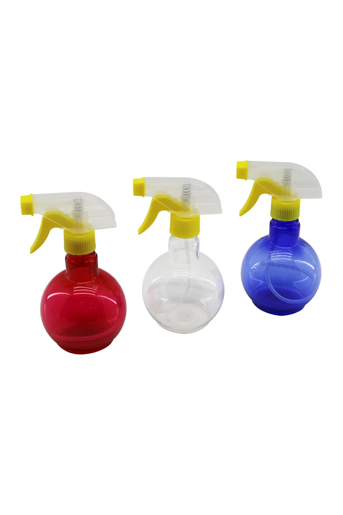 Şeffaf Tombul Boş Sprey Şişesi - 350 ml - Püskürtücü Başlık - Renkli