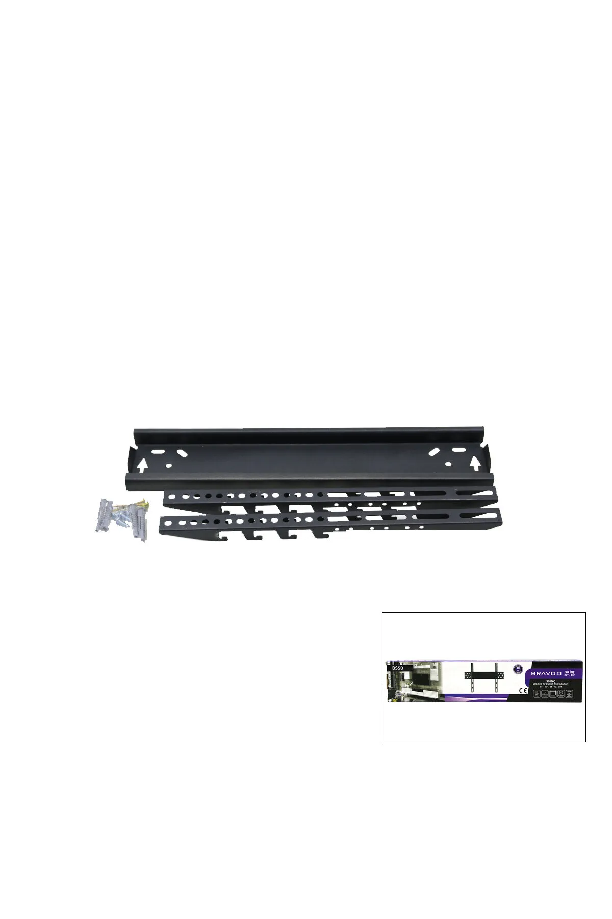 50 İnç ve 27 İnç - 50 İnç Sabit TV Askı Aparatı - LCD LED TV Uyumlu - 56-127 cm