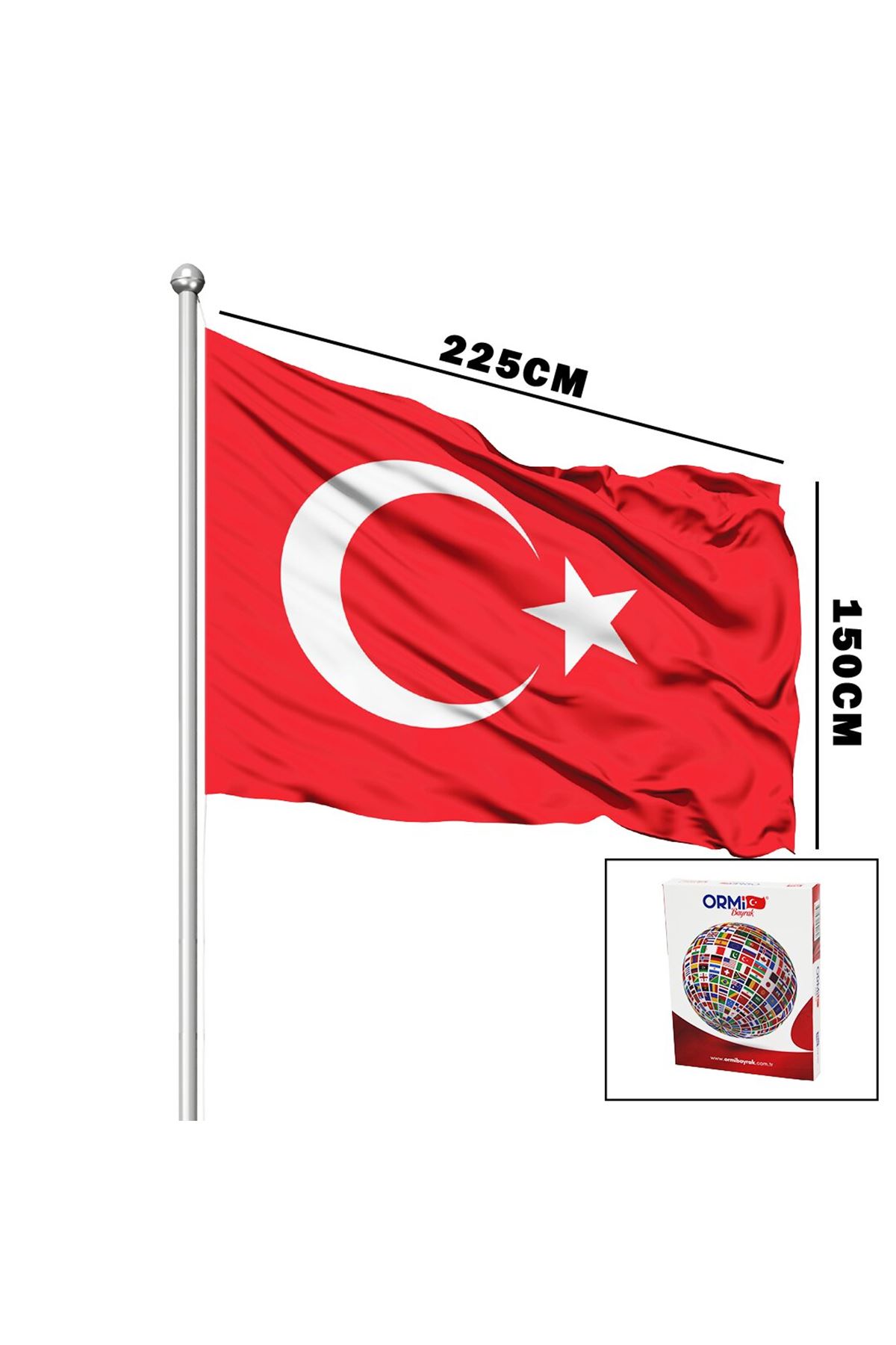 Türk Bayrağı - 150x225 cm - Alpaka Kumaş