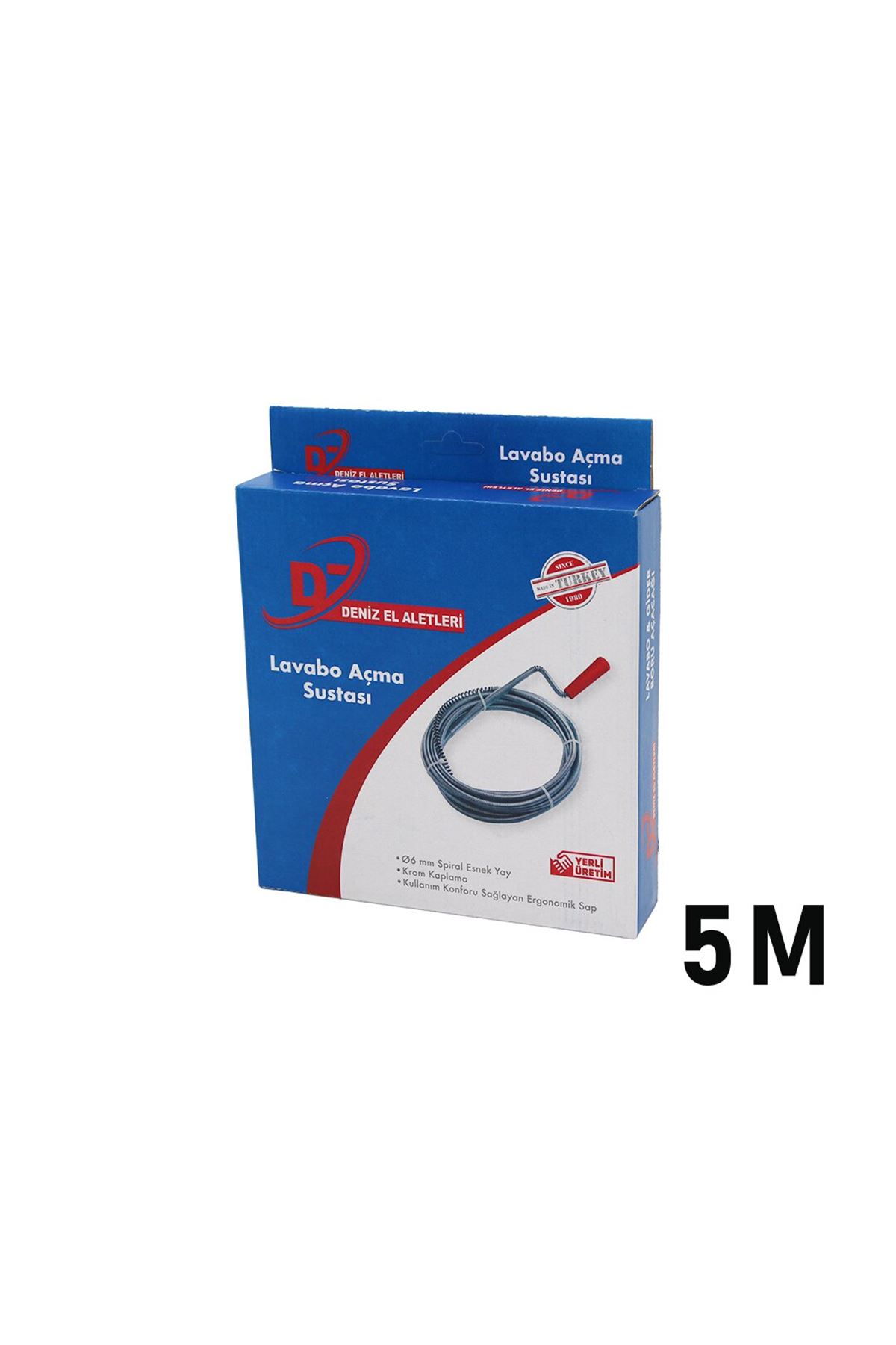 5 Metre Lavabo Açma Sustası - Spiral Esnek Yay - 6 mm