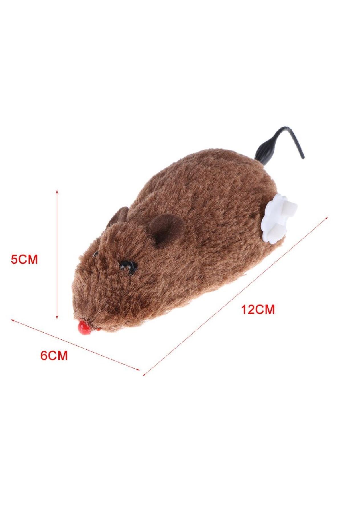 TBL Dekor® Kurmalı Kedi Eğitim Oyuncağı Tüylü Peluş Fare Yakalama İnteraktif Sevimli Eğlenceli Oyuncak