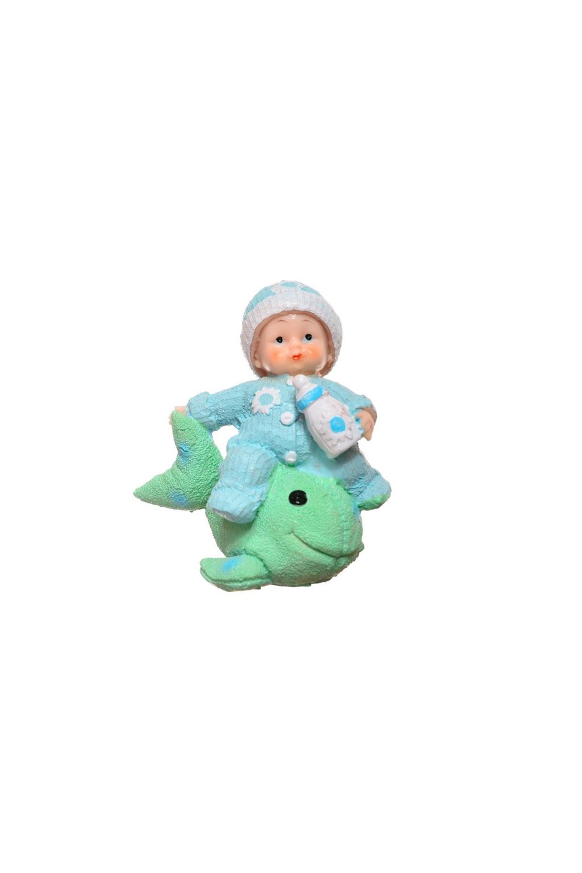 TBL Dekor® Decotown Hediyelik Sevimli Mavi Bebek Biblo Polyester Süs Eşyası