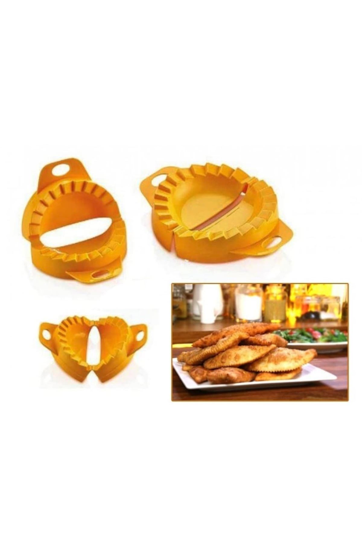 TBL Dekor® 3lü Çiğ börek kurabiye Hamur İşi Ravioli Kesme Kalıbı Aparatı