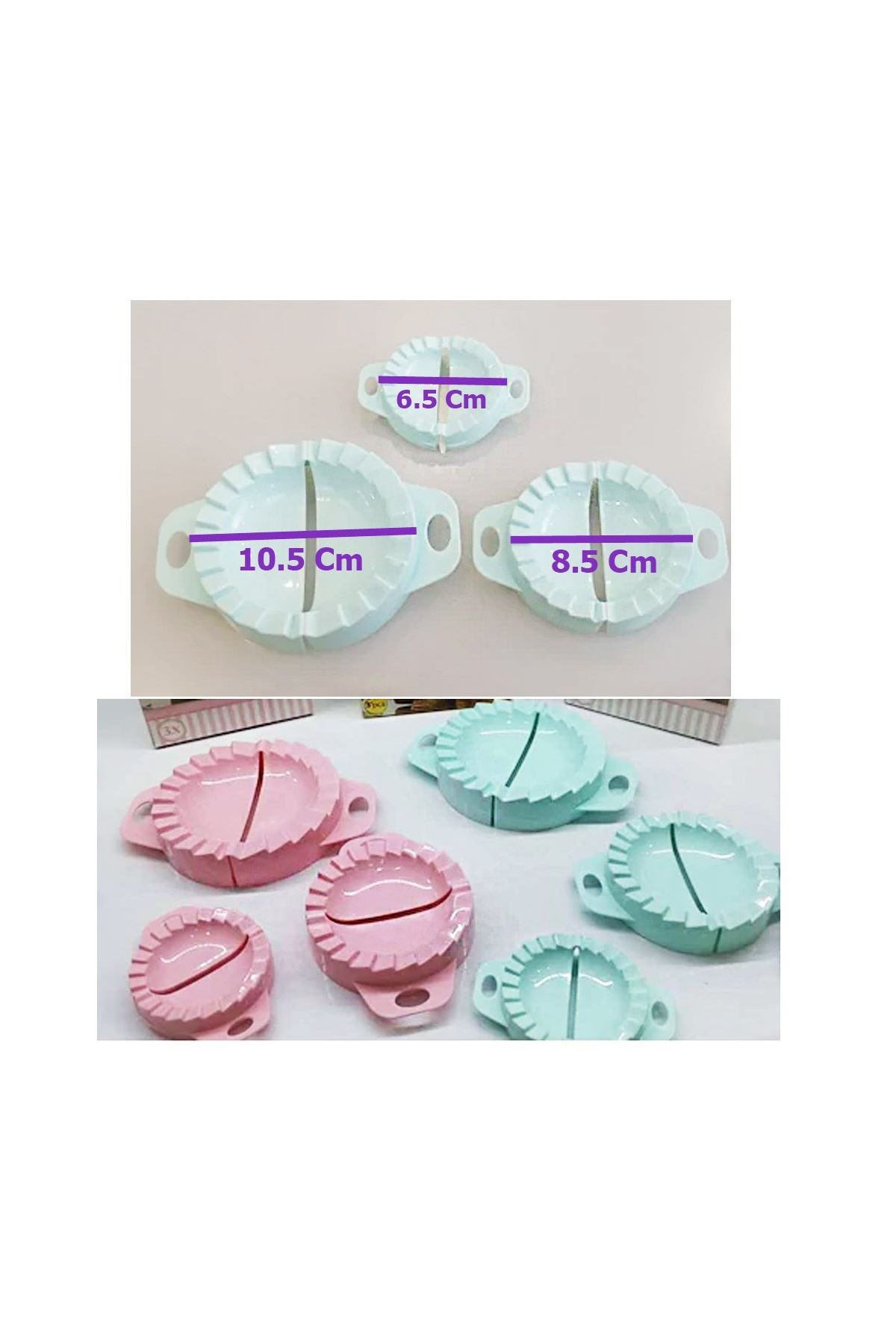 TBL Dekor® 3lü Çiğ börek kurabiye Hamur İşi Ravioli Kesme Kalıbı Aparatı