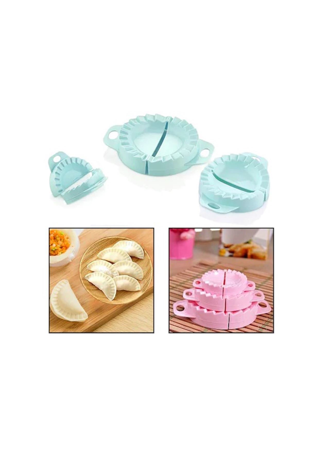 TBL Dekor® 3lü Çiğ börek kurabiye Hamur İşi Ravioli Kesme Kalıbı Aparatı