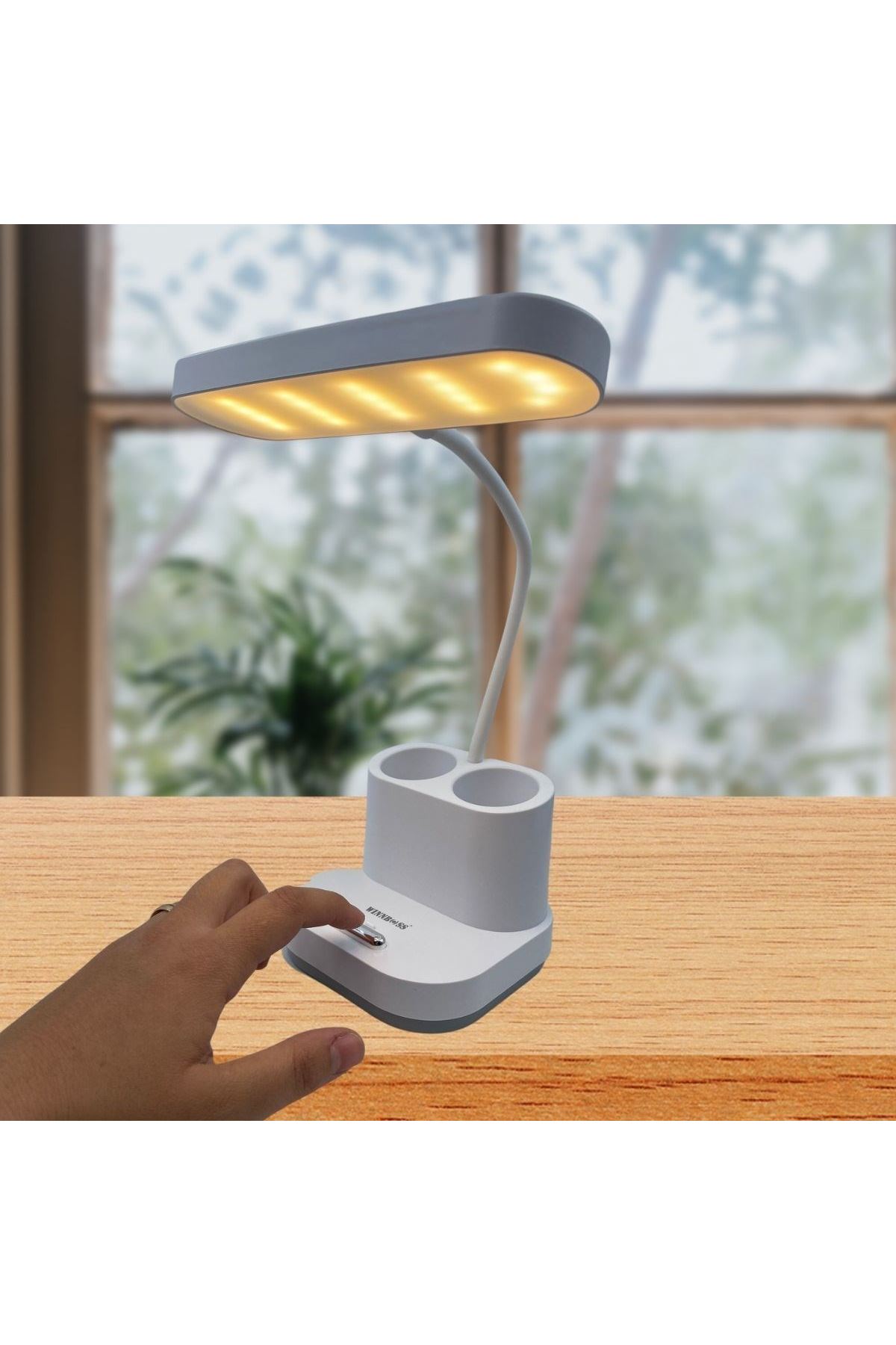 TBL Dekor® Kalemlikli USBli Dokunmatik 3 Kademeli 360 Derece Özel Göz Korumalı led Lityum Masa Lambası