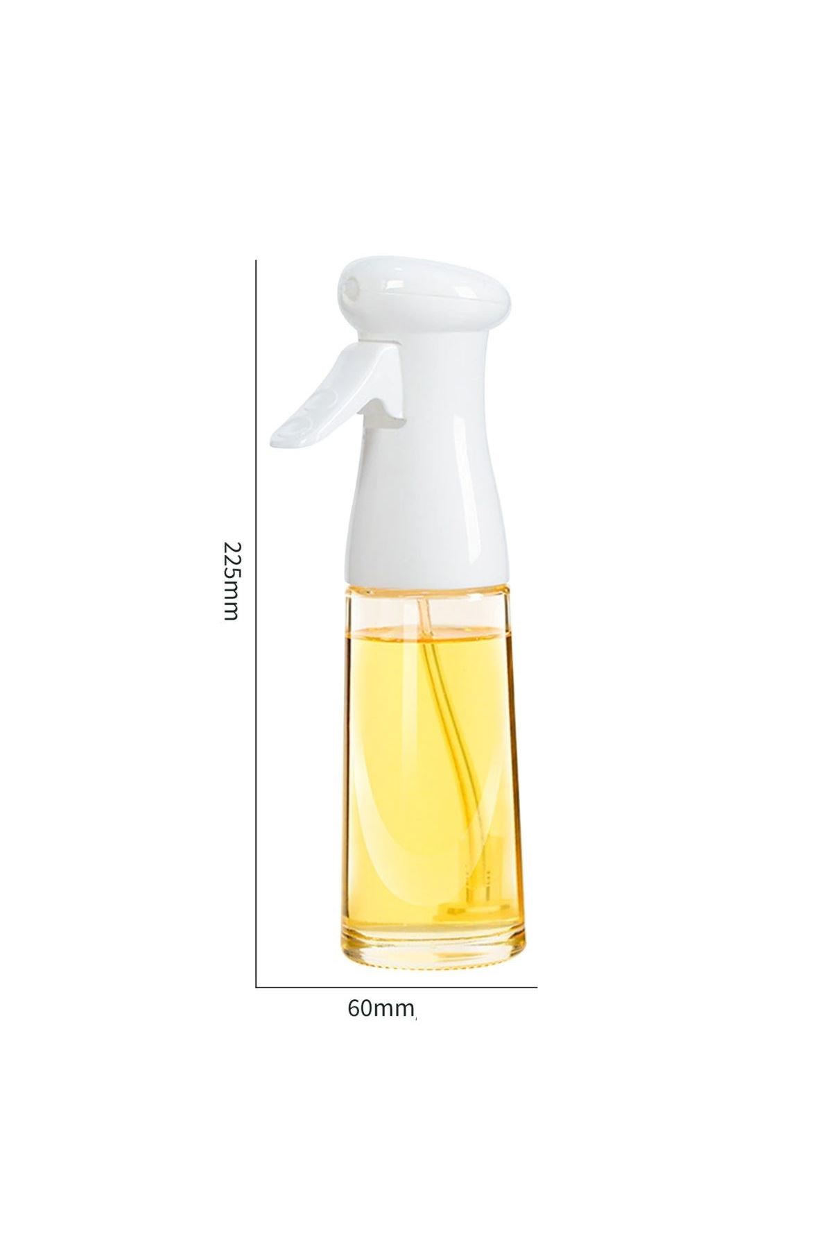 TBL Dekor®  Çok Amaçlı Cam Şişe Püskürtmeli Dağıtıcı Yağdanlık Limonluk Sirke Sosluk Spreyi Beyaz