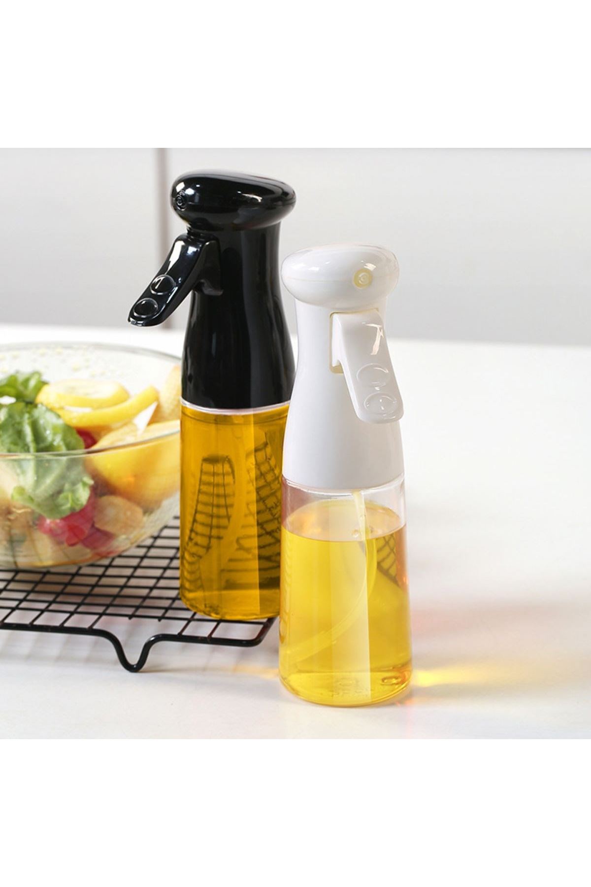 TBL Dekor®  Çok Amaçlı Cam Şişe Püskürtmeli Dağıtıcı Yağdanlık Limonluk Sirke Sosluk Spreyi Siyah