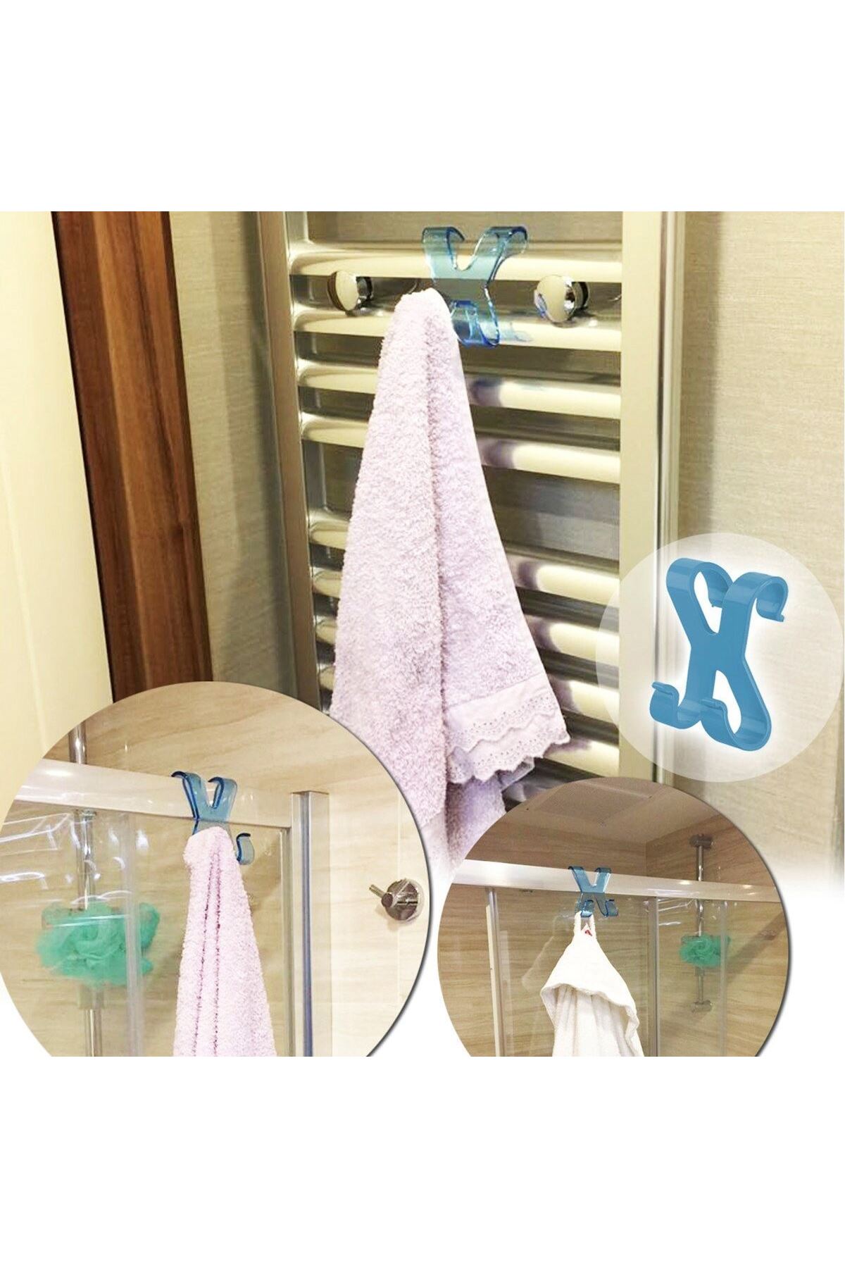 TBL Dekor® Hang it Pratik Kolay Taşımabilir Havlupan 2 Kancalı Banyo Askısı