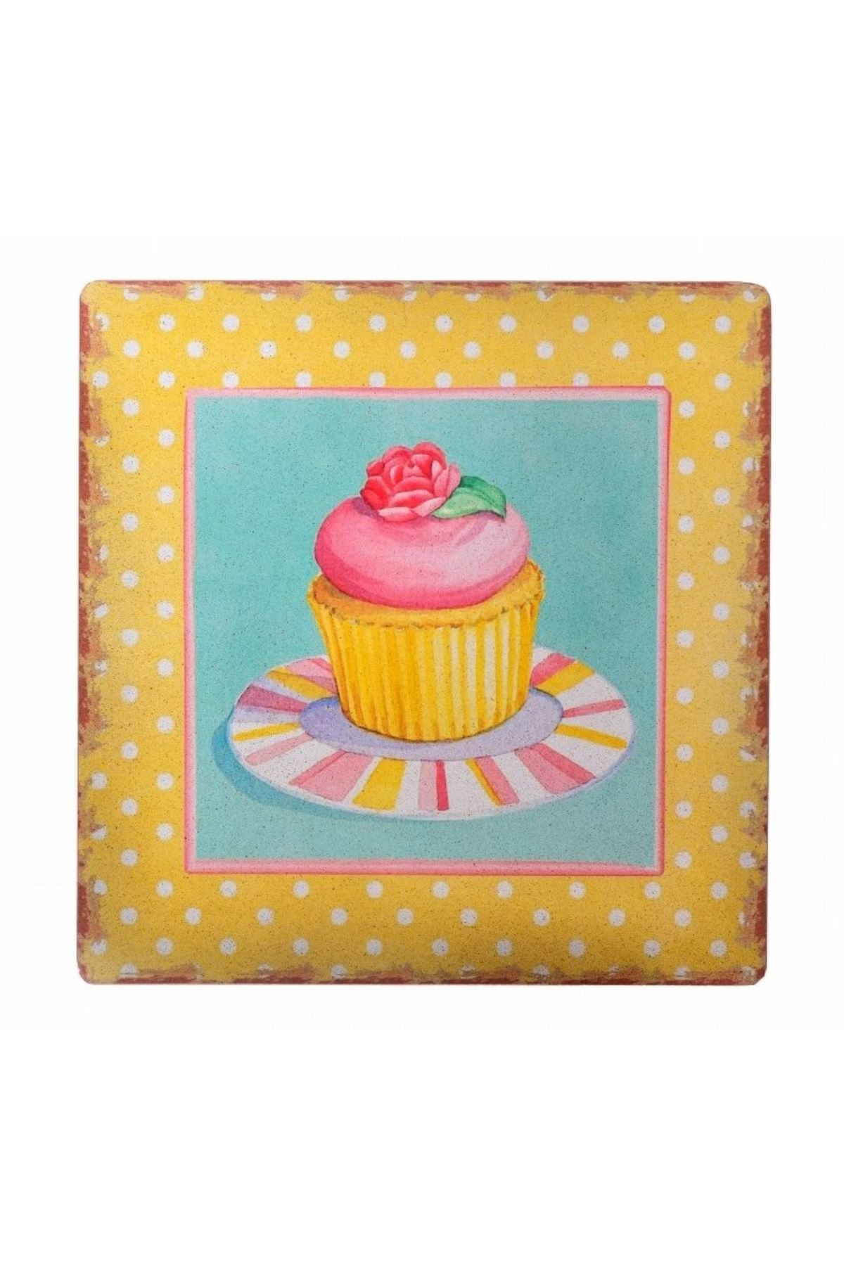 TBL Dekor® Decotown Duvar Panosu 40*40 Cup Cake Muffin Motifli Duvar Süsü