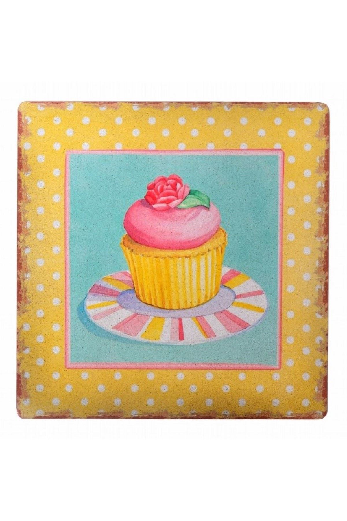 TBL Dekor® Decotown Duvar Panosu 40*40 Cup Cake Muffin Motifli Duvar Süsü