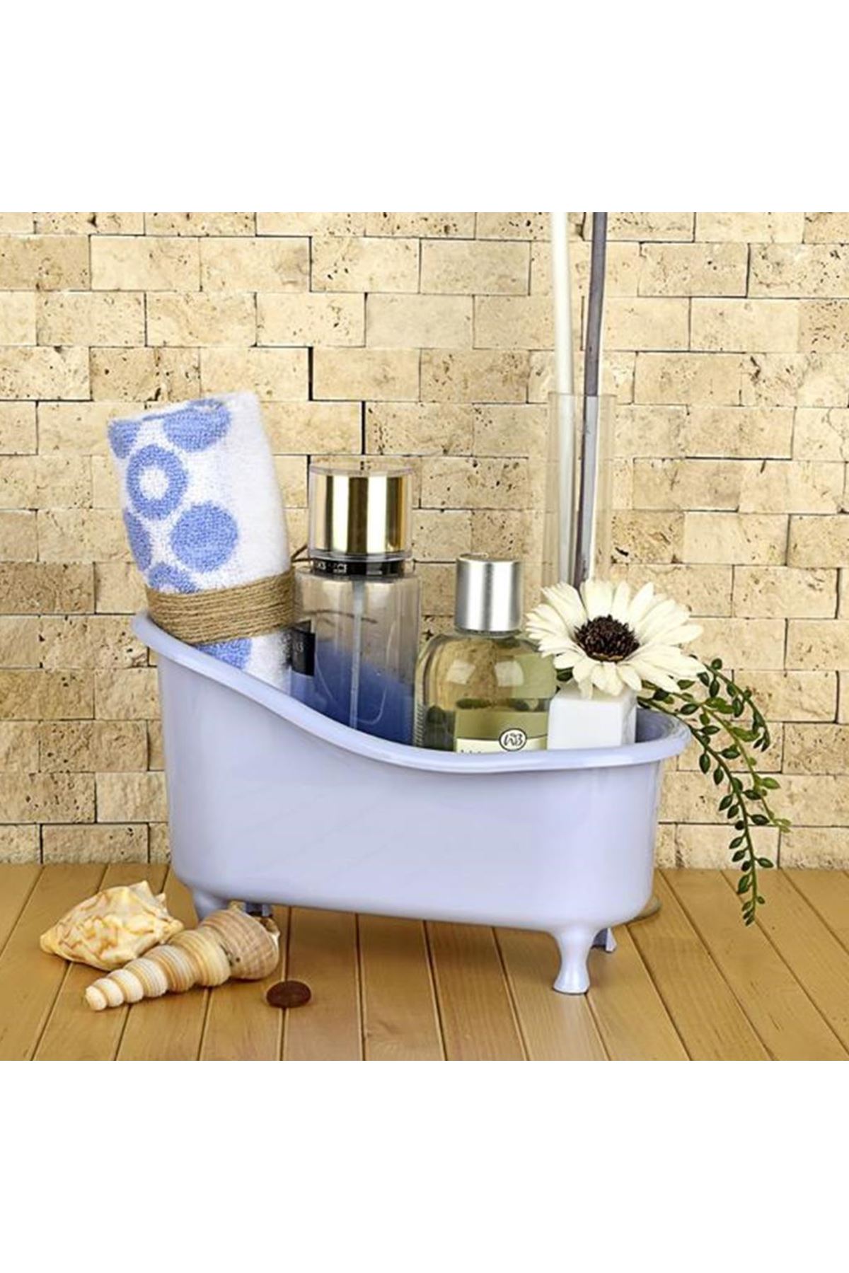 TBL Dekor® Dekoratif Mini Küvet Şeklinde Çok Amaçlı  Banyo Düzenleyici Sepet