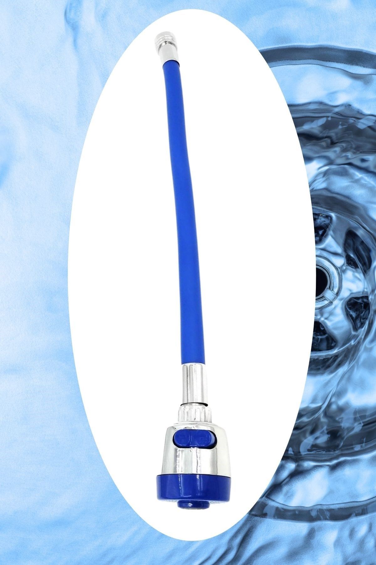 TBL Dekor® Oynar Başlıklı Tasarruflu Kubar Musluk Borusu ve Başlığı Mavi