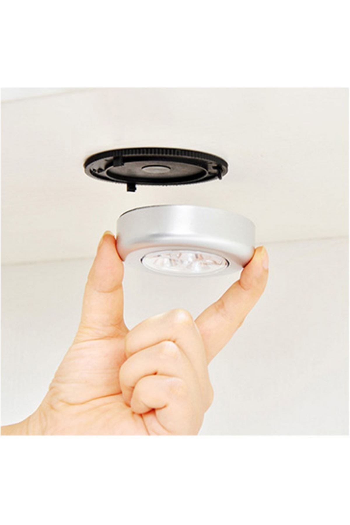 TBL Dekor® Kablosuz Spot Pilli Dokunmatik Led Lamba 3 Ledli Dolap Lambası