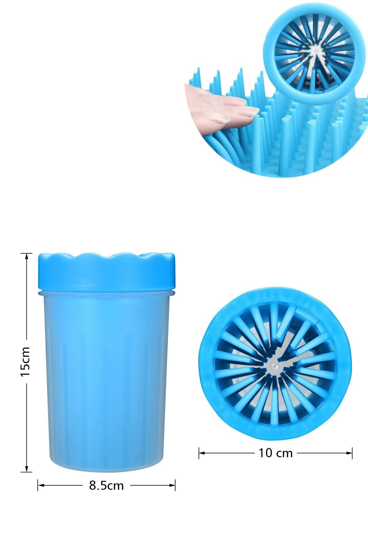 TBL Dekor® Silikon Jel Fırçalı Kedi Köpek Pati Ayak Yıkama Temizleme Kovası (Küçük)