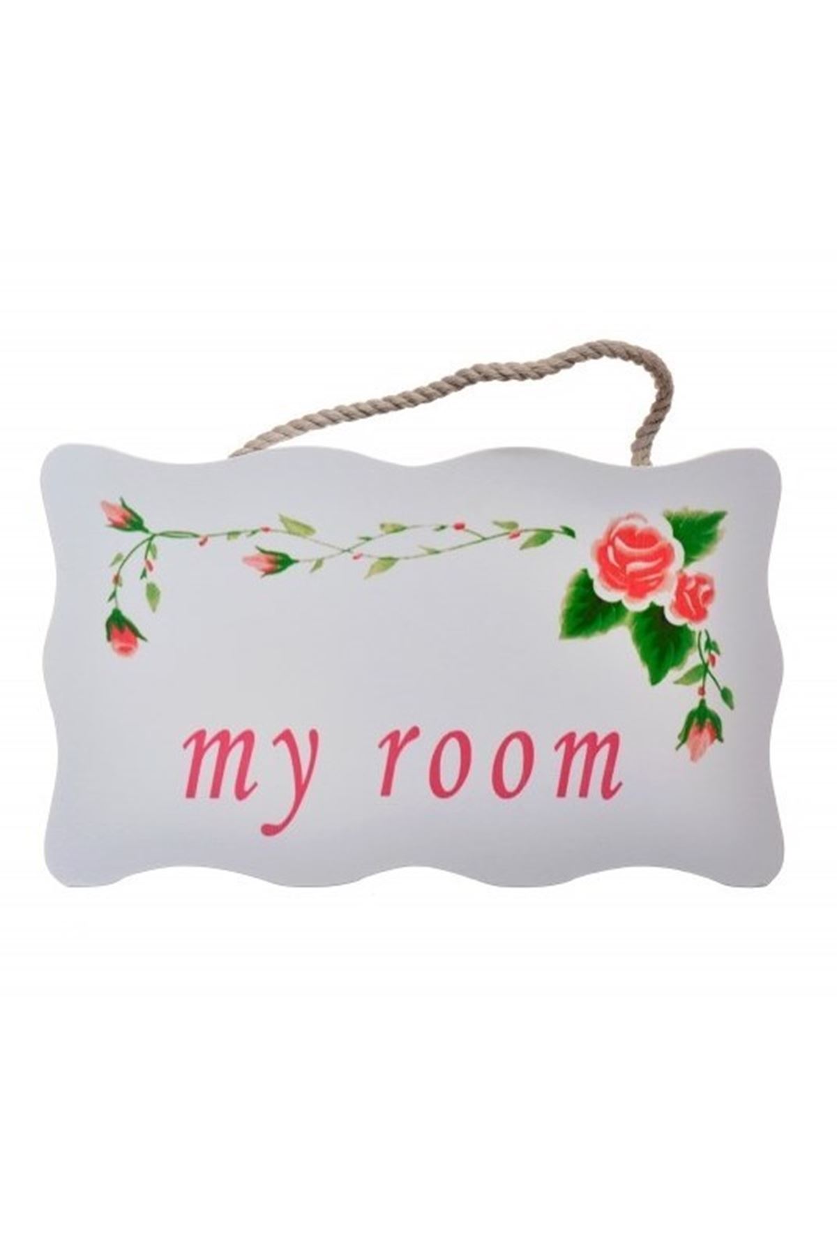 TBL Dekor® Decotown My Room Benim Odam Dekoratif Çiçek Desenli Kapı Askısı