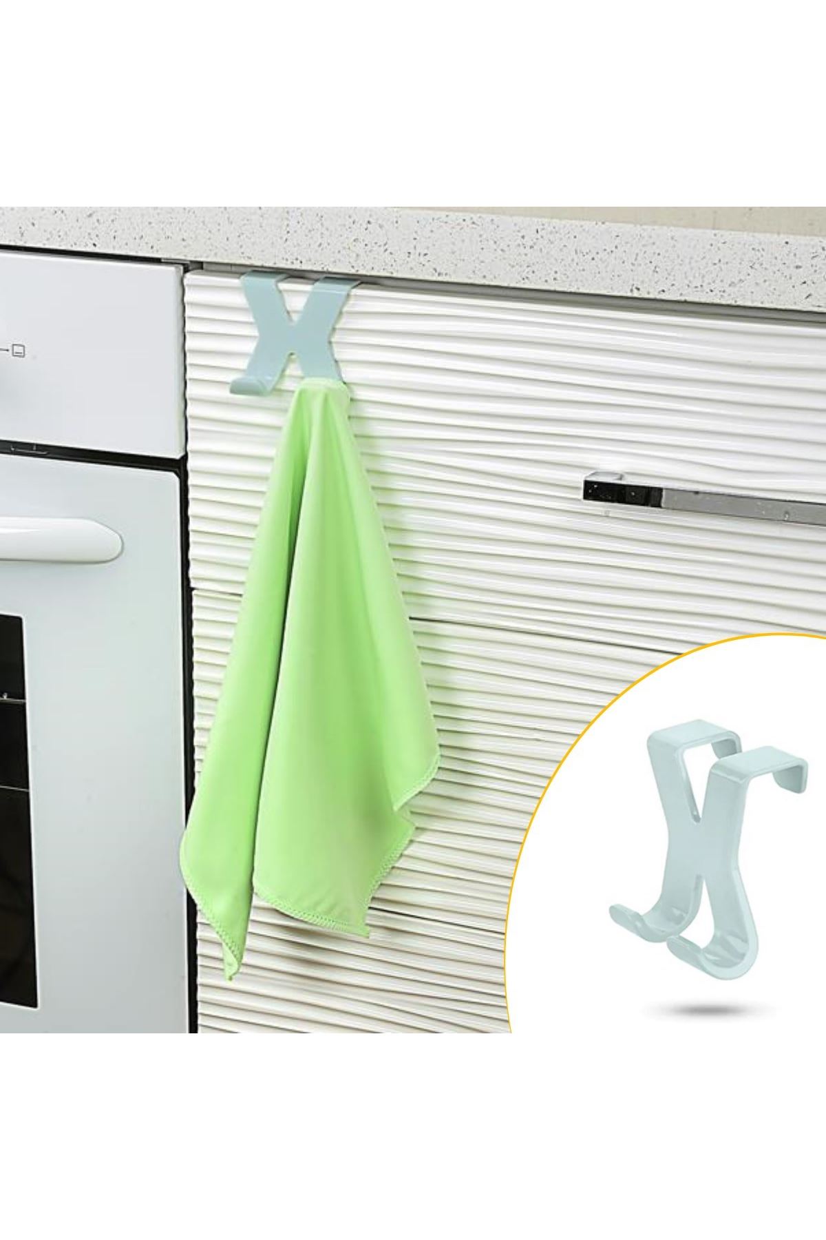 TBL Dekor® Mutfak Banyo Dolap Kapağına Takılan Meta Havlu Askılığı Aparatı