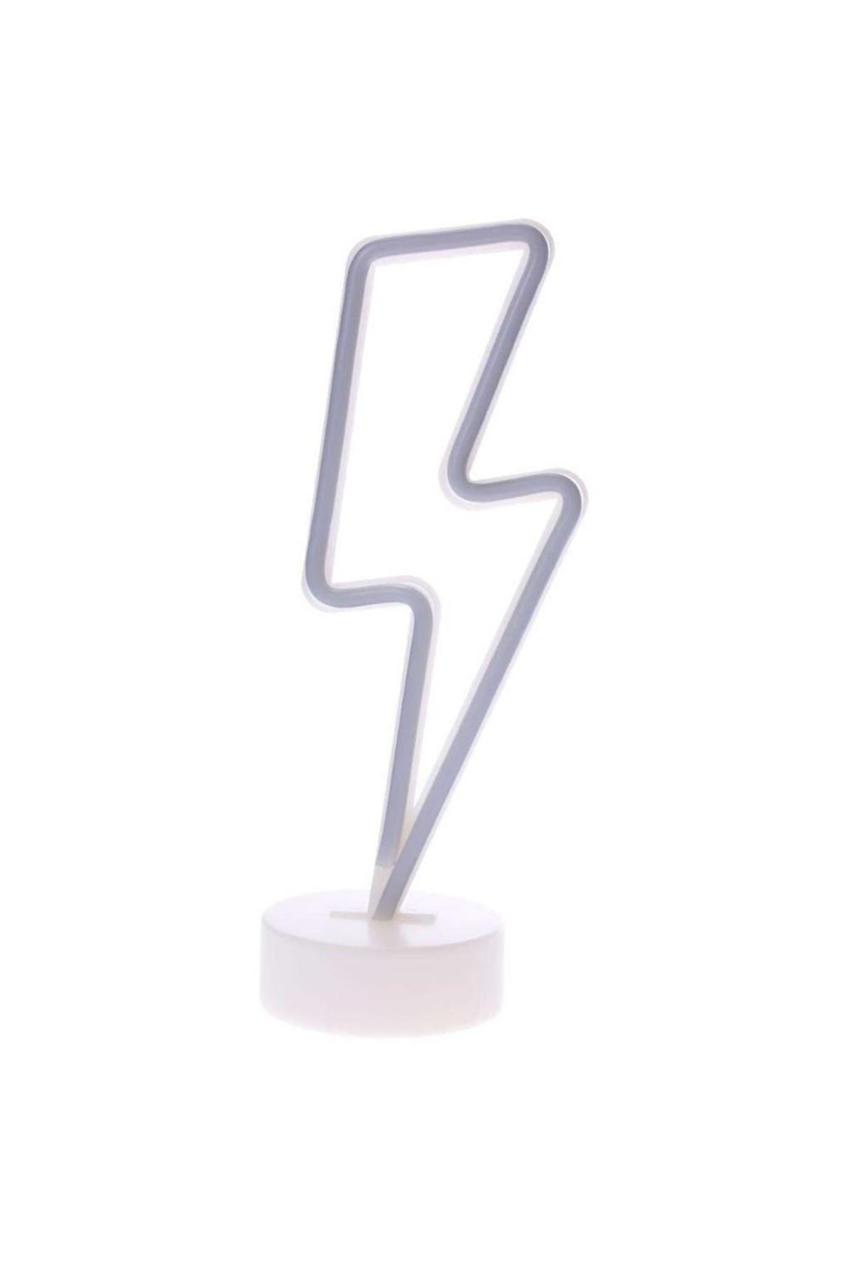 TBL Dekor® Dekoratif Şimşek Şeklinde Pilli Neon Led Lamba Süs Masa Lambası
