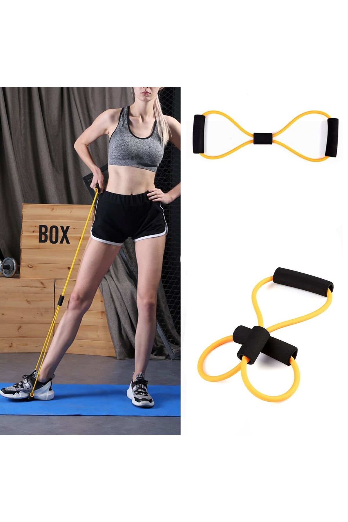 TBL Dekor® 8 Şeklinde Direnç Bandı Yoga Plates Ve Vücut Geliştirme Egzersiz Bandı