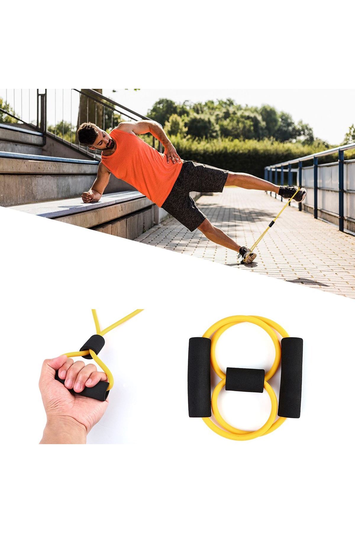 TBL Dekor® 8 Şeklinde Direnç Bandı Yoga Plates Ve Vücut Geliştirme Egzersiz Bandı