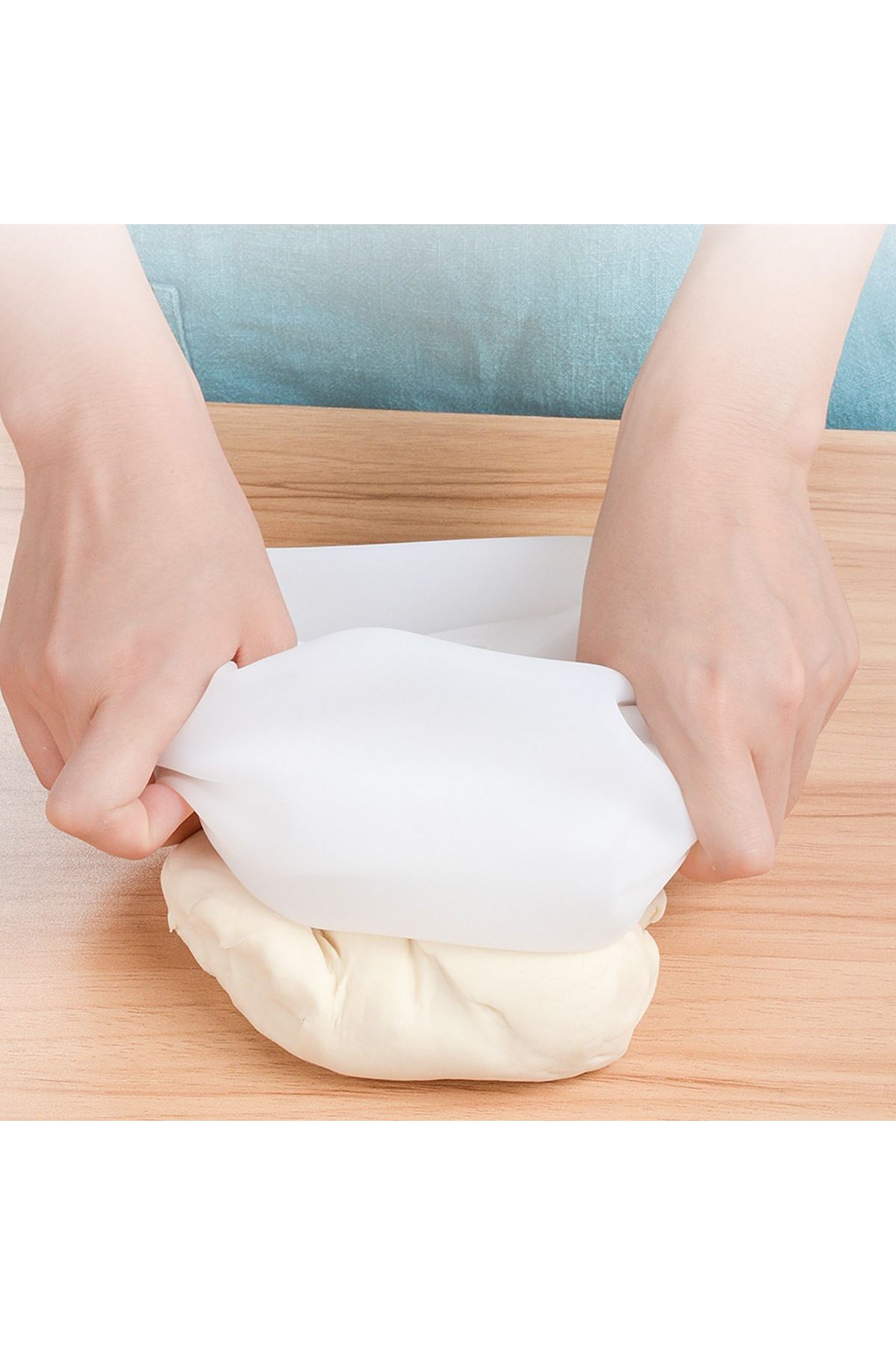 TBL Dekor® Orta Hamur Torbası Silikon Şeffaf Hamur Yoğurma Torbası Ekmek Makarna Mantı  Hamuru Kolay Yo