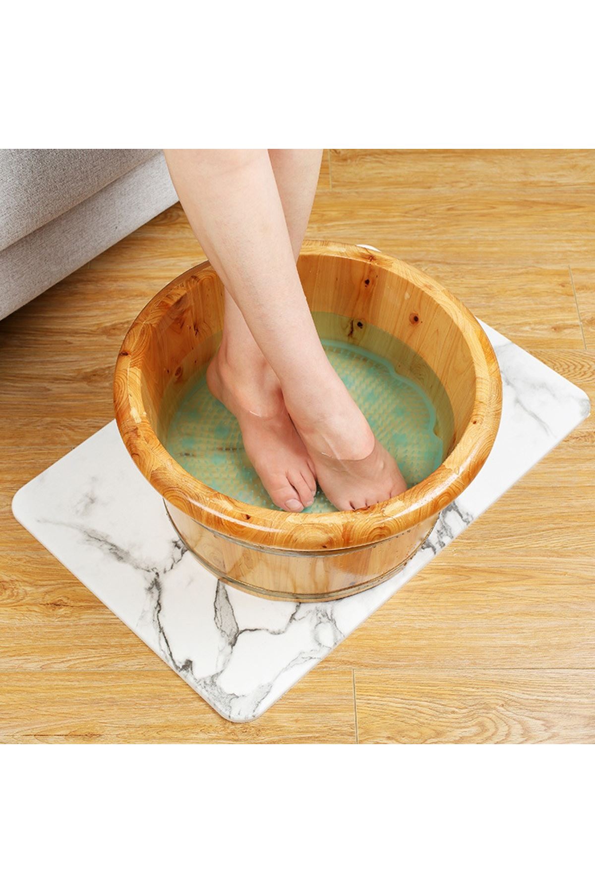 TBL Dekor® Silikon Fırçalı Banyo Masaj Matı ve  Ayaklar için Topuk Masaj Paspası