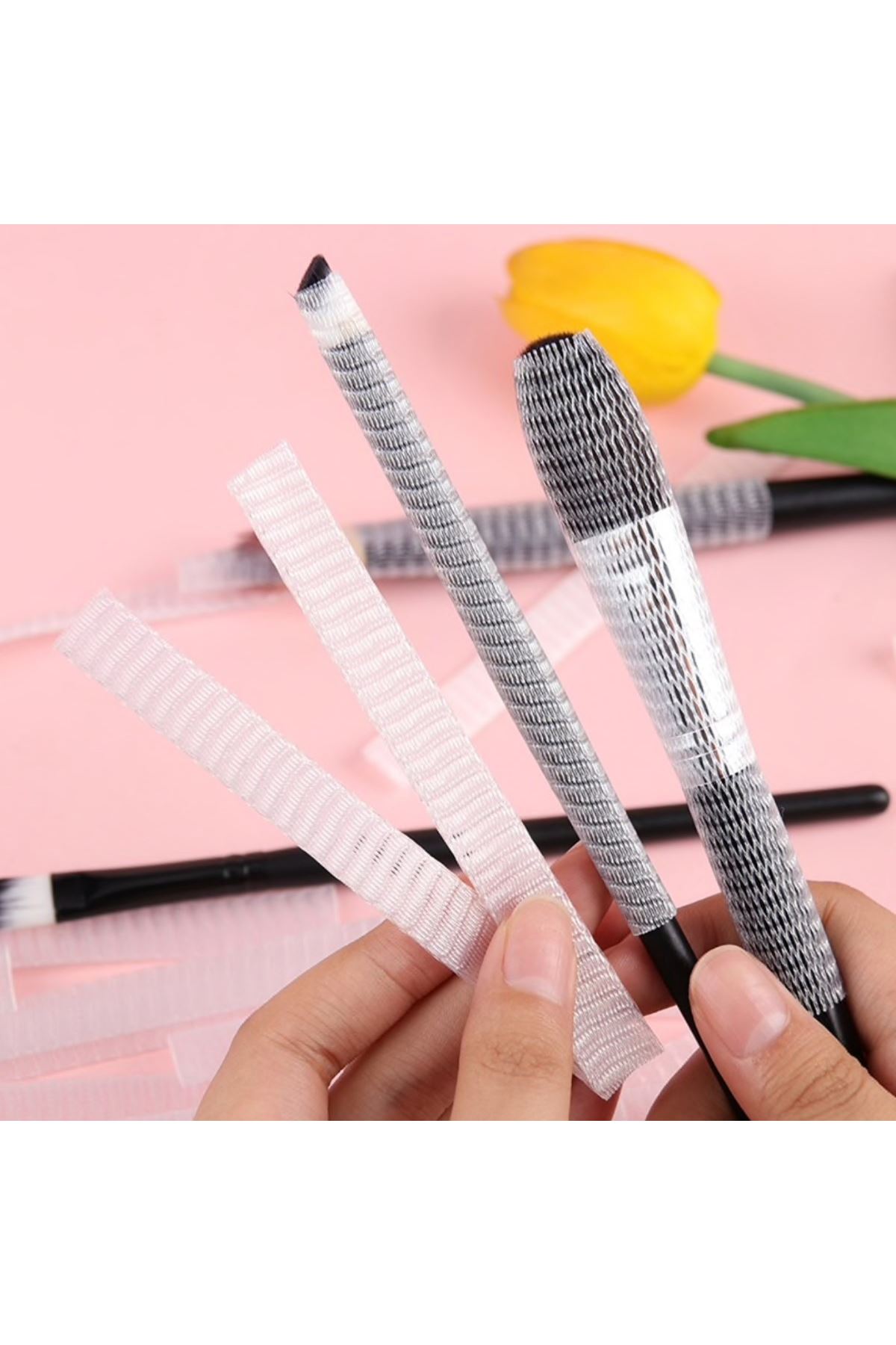 TBL Dekor® Makyaj Far Allık Kontür Eyeliner Fırça Malzemeleri Ürünleri Koruyucu File Kapak Örgü Kılıf S